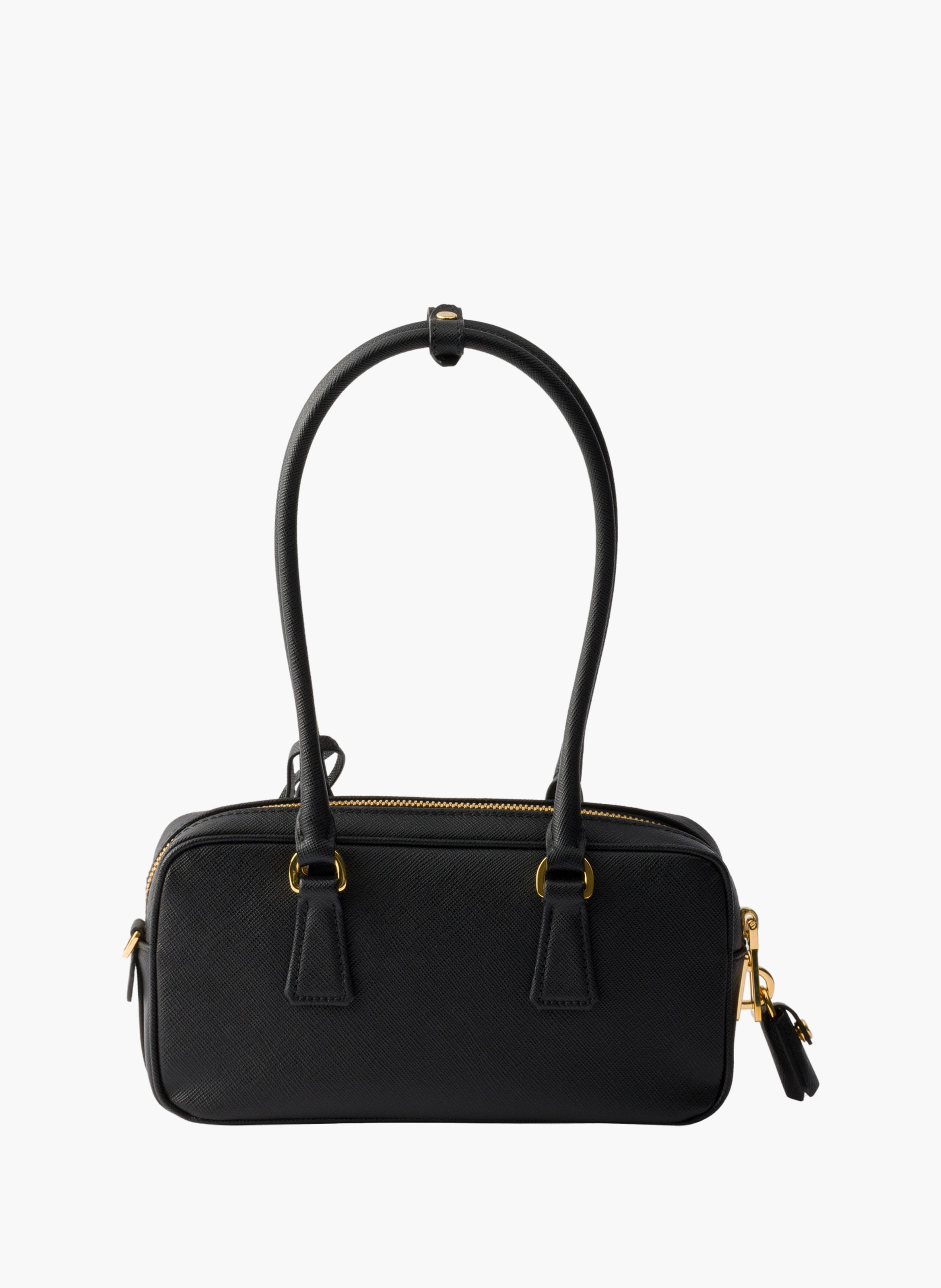 Mini sac à poignée supérieure en cuir saffiano PRADA Noir