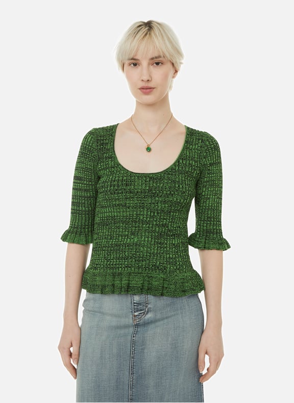 Ganni green shop jumper