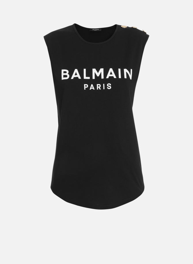 T-shirt en coton éco-design imprimé logo BALMAIN