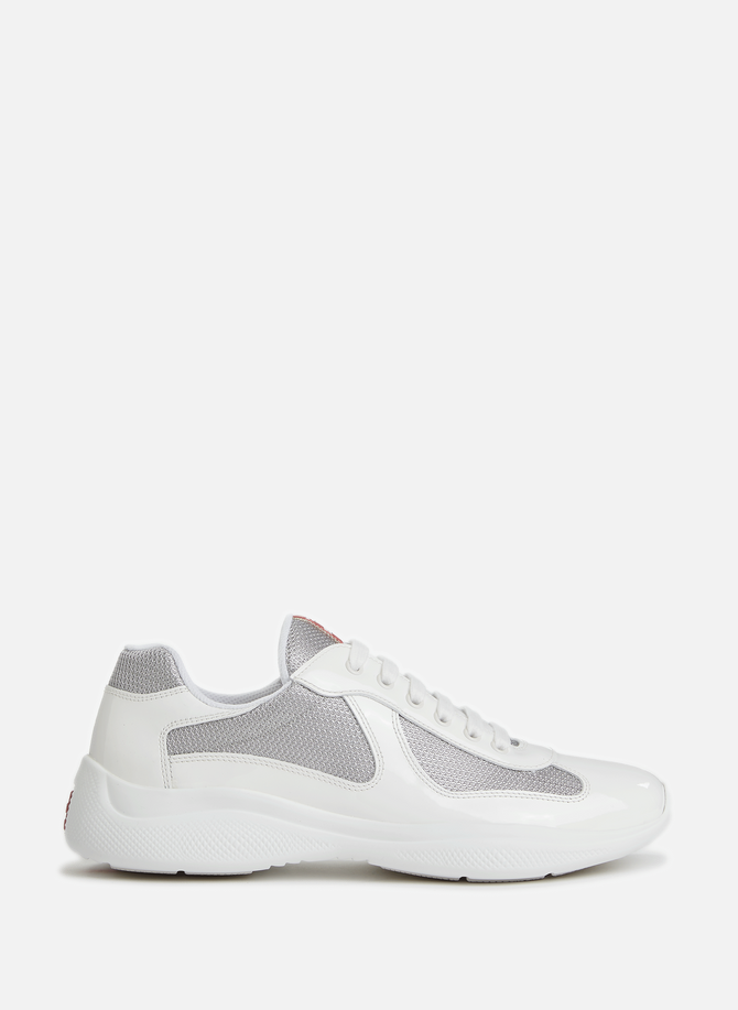 Leather and fabric sneakers PRADA