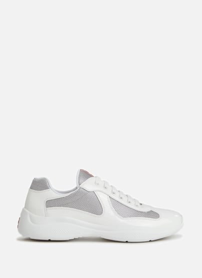 Leather and fabric sneakers PRADA Leather and fabric sneakers PRADA