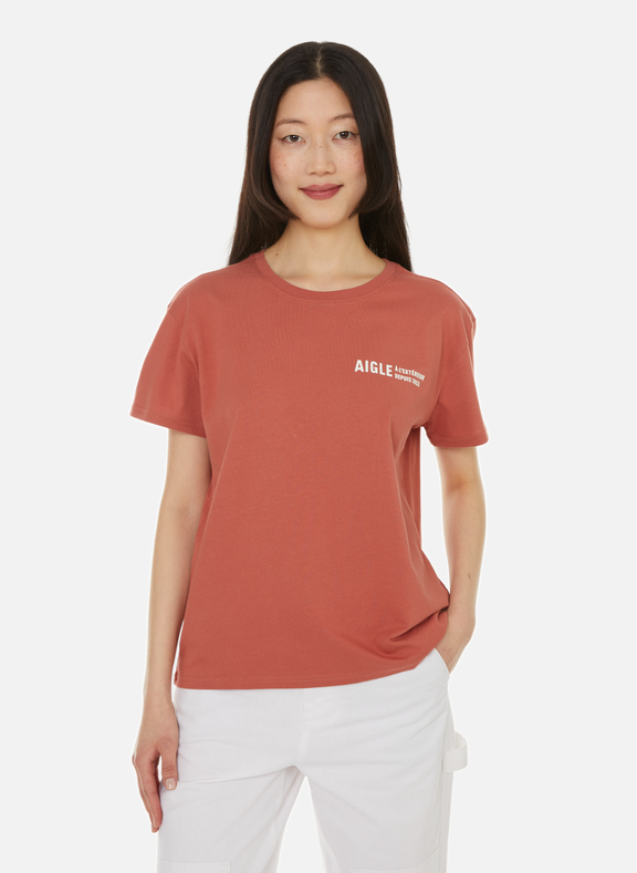 AIGLE T-shirt uni en coton Orange
