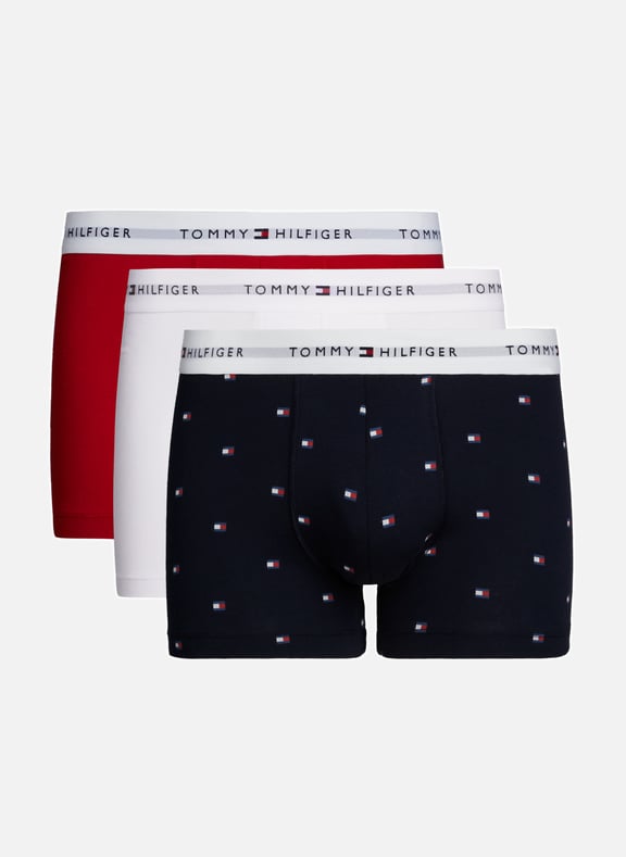 Pack of three cotton boxers Multicolour by TOMMY HILFIGER TOMMY HILFIGER Pack of three cotton boxers Multicolour