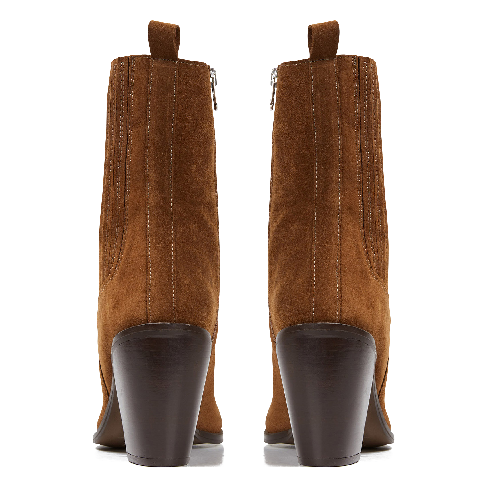 Bottines western talons hauts bout pointu en cuir basama JONAK Marron