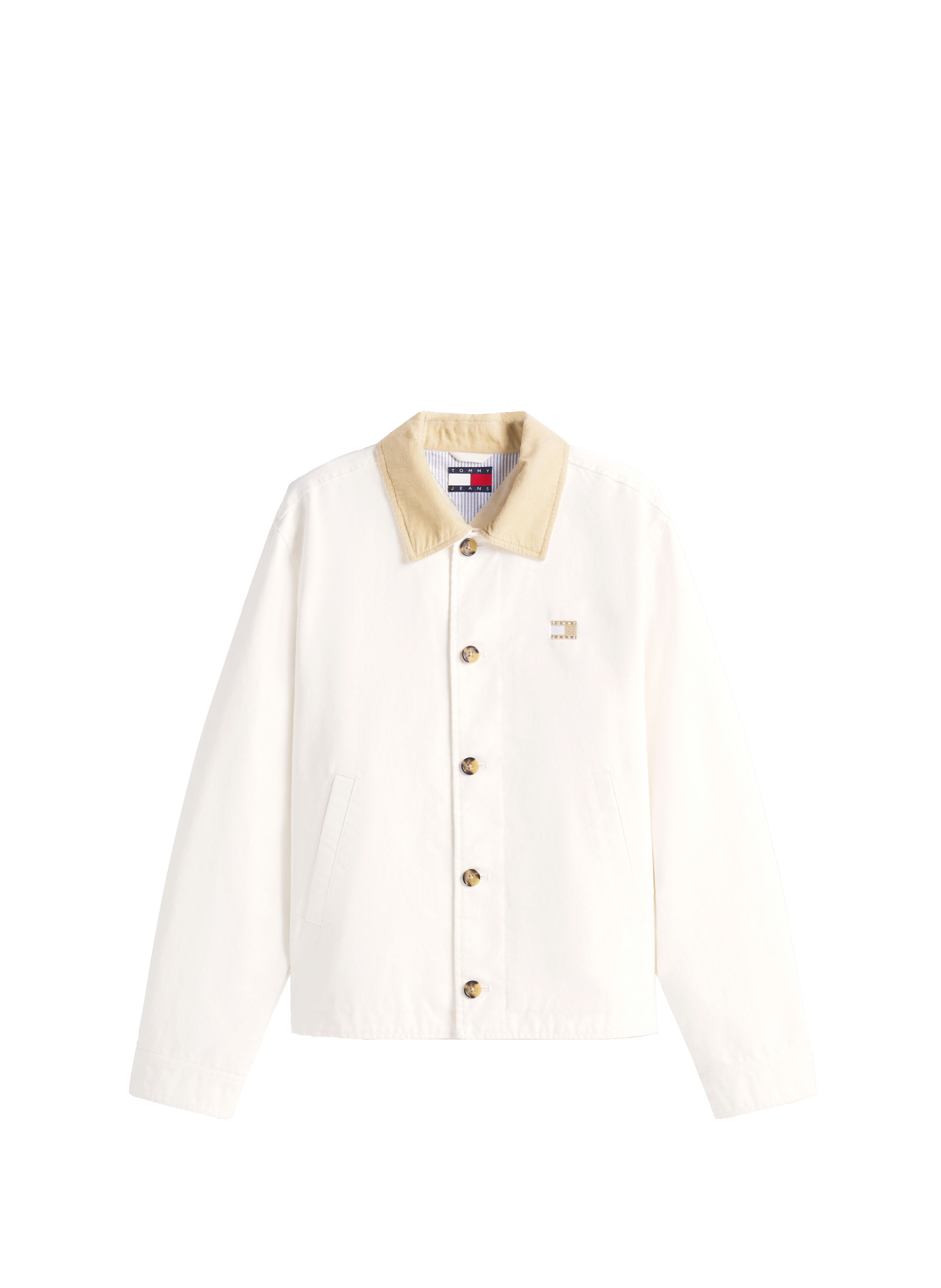 Boxy work jacket with tone-on-tone logo TOMMY HILFIGER Beige
