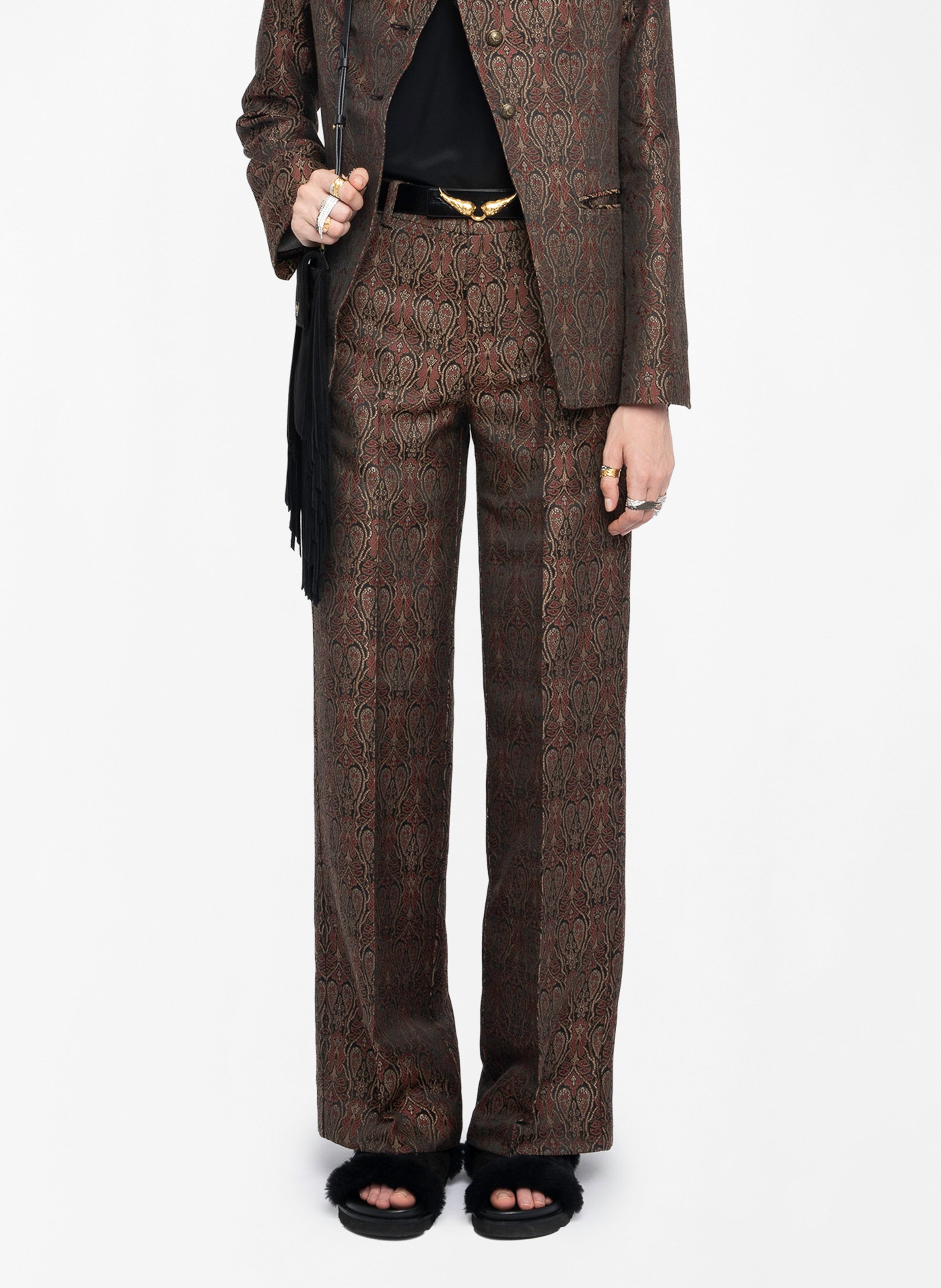 Pantalon droit jacquard panol ZADIG&VOLTAIRE Noir