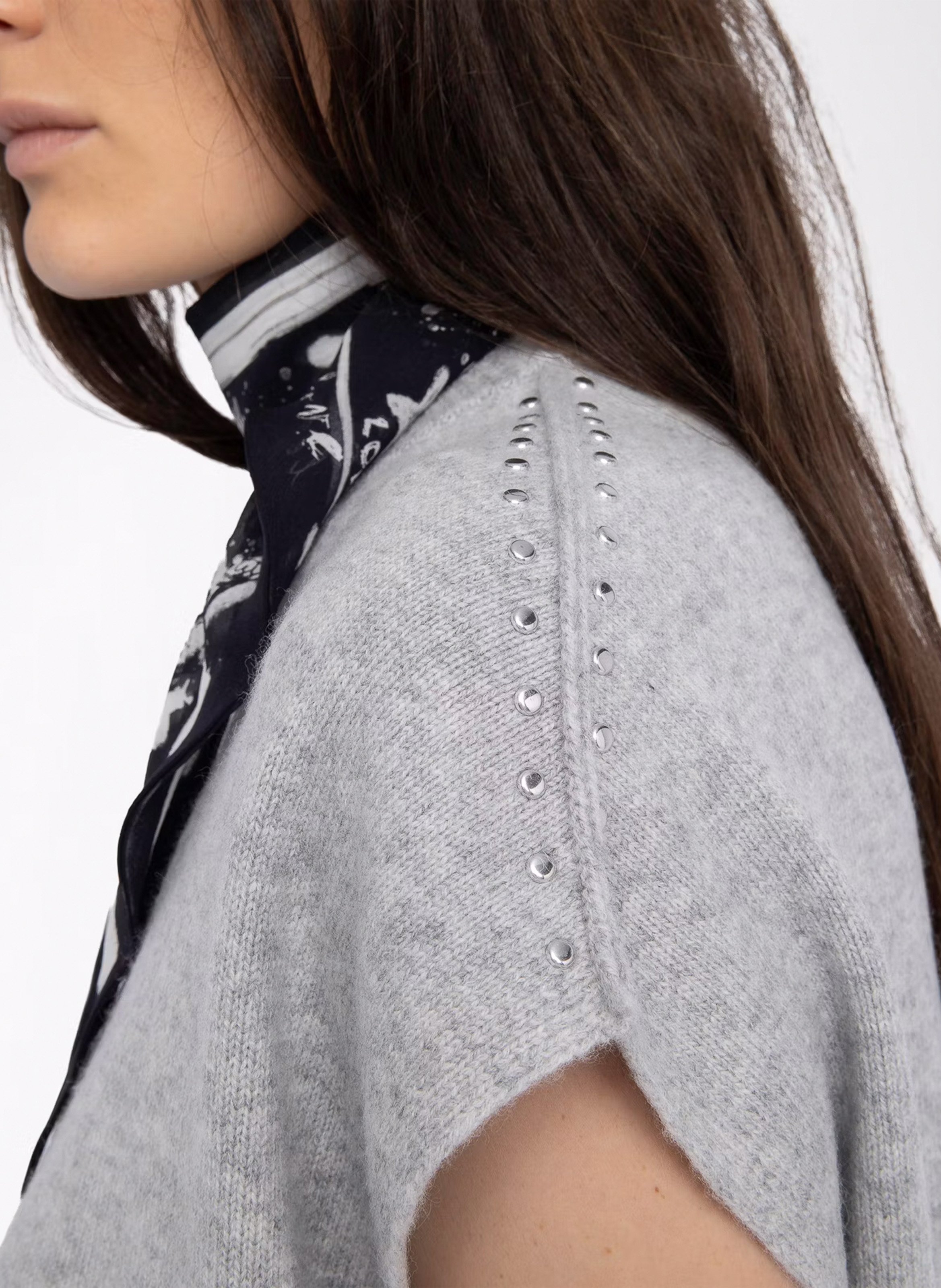 Pull oversize col montant en laine et cachemire larcy ZADIG&VOLTAIRE Gris