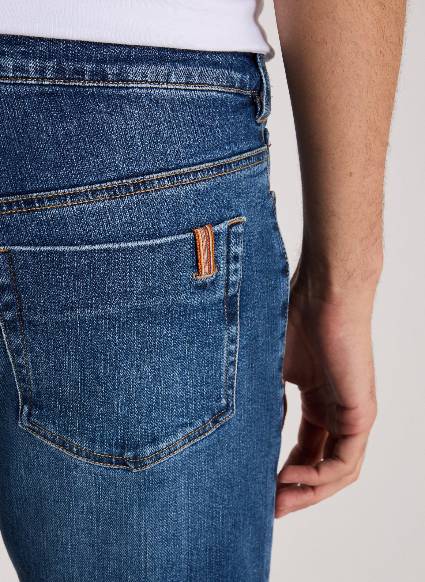 Jean cinq poches en coton mélangé NOTIFY Bleu