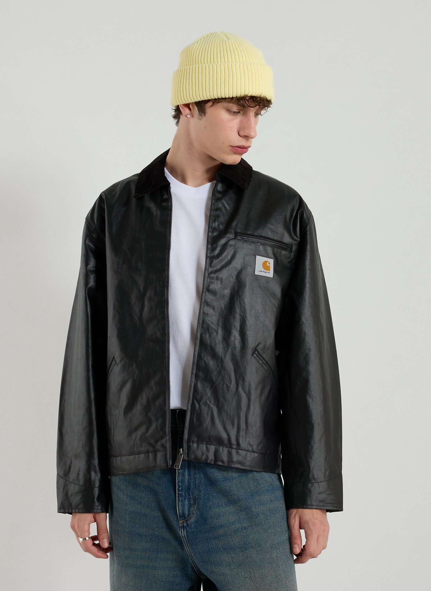 CARHARTT WIP Straight OG Dean coated cotton jacket Black