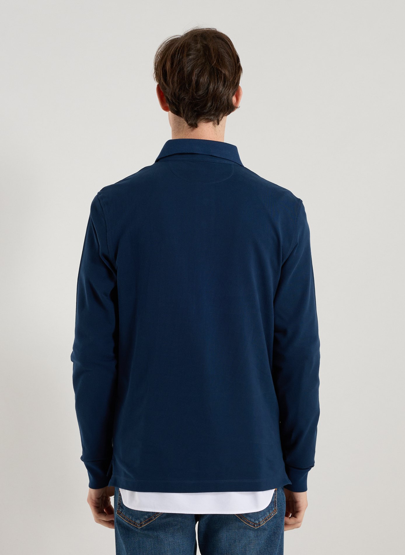 Polo à manches longues en coton FACONNABLE Bleu