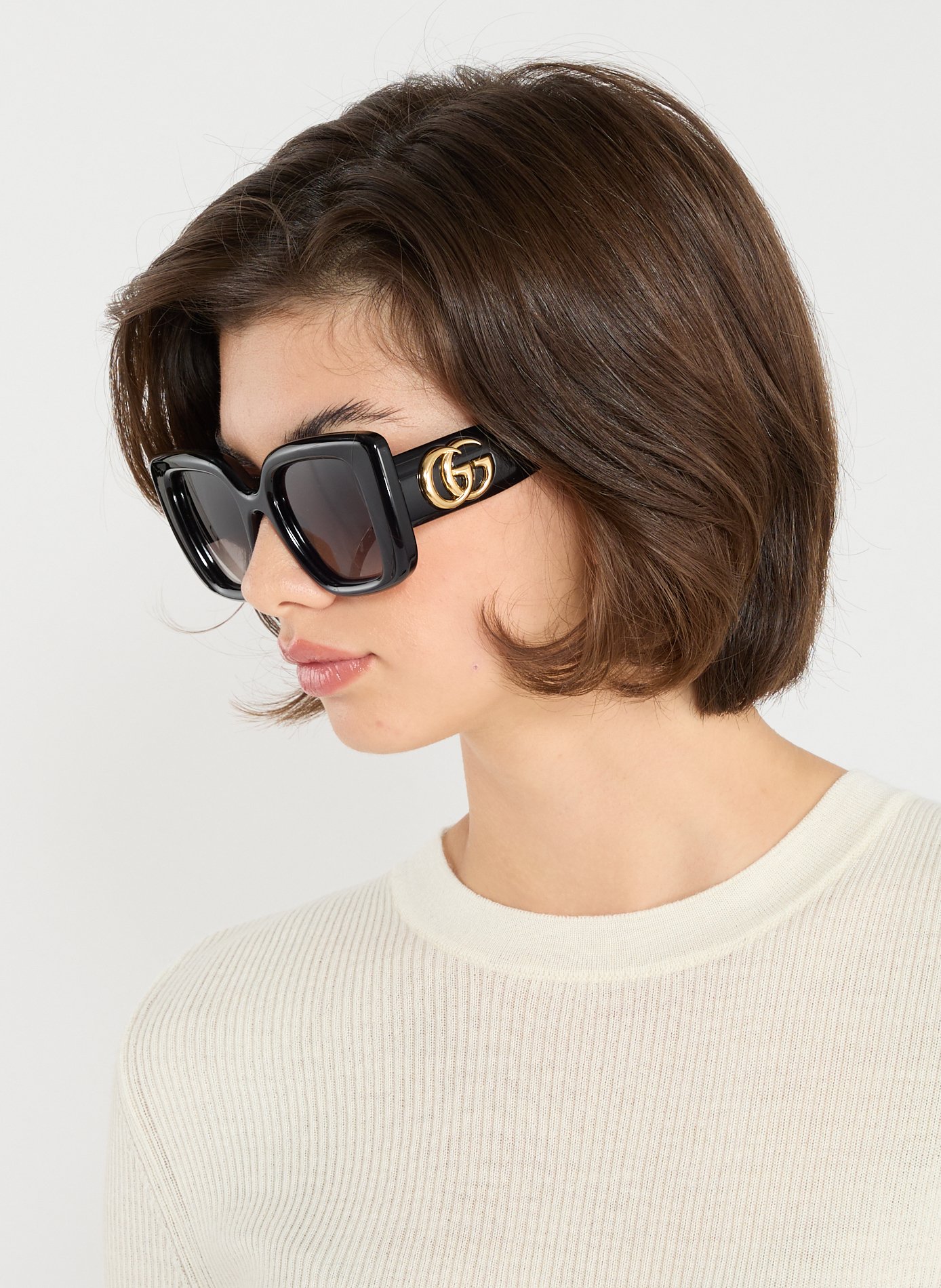 GUCCI Square acetate sunglasses Black