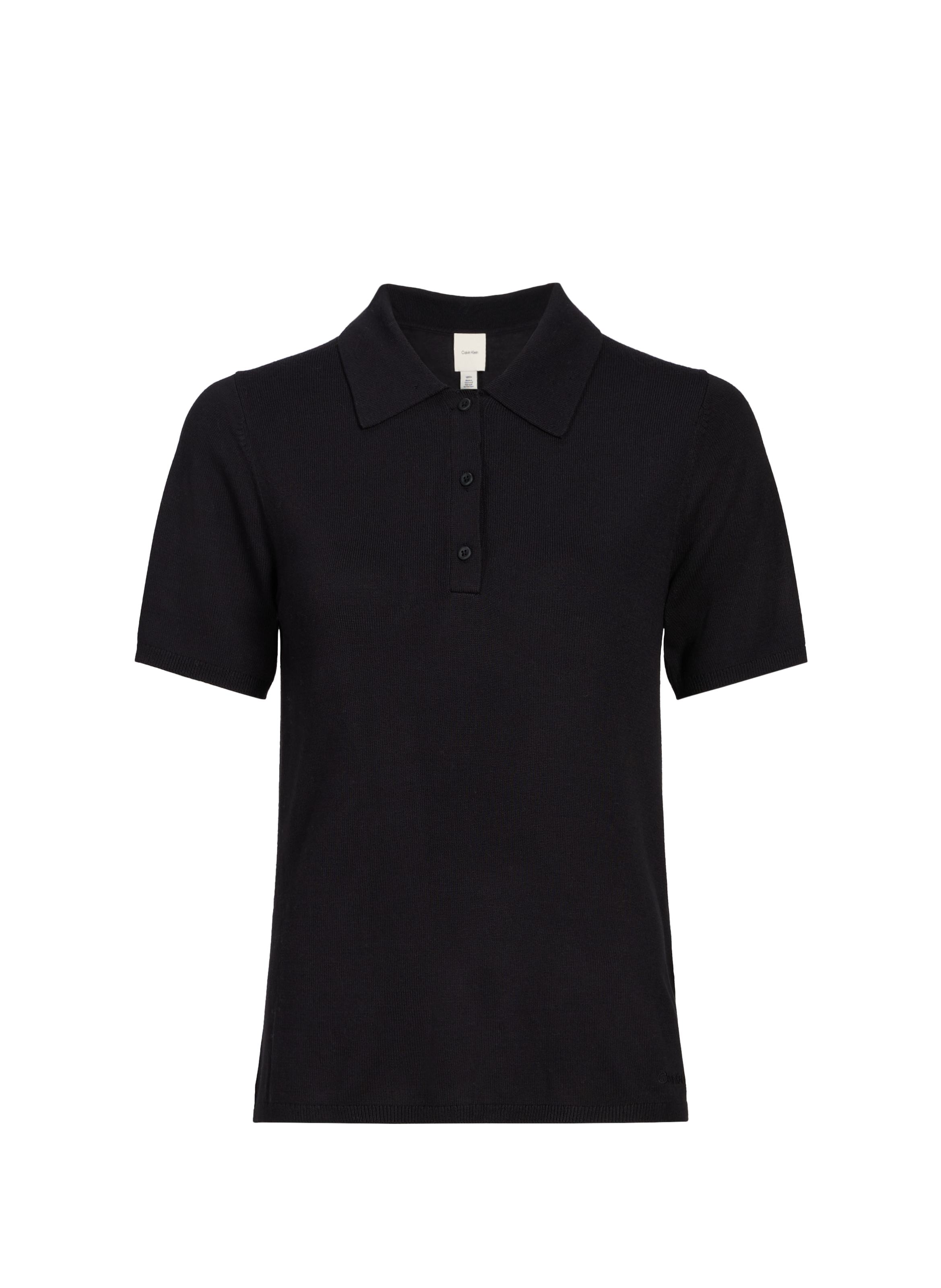 Polo côtelé à manches courtes CALVIN KLEIN Noir