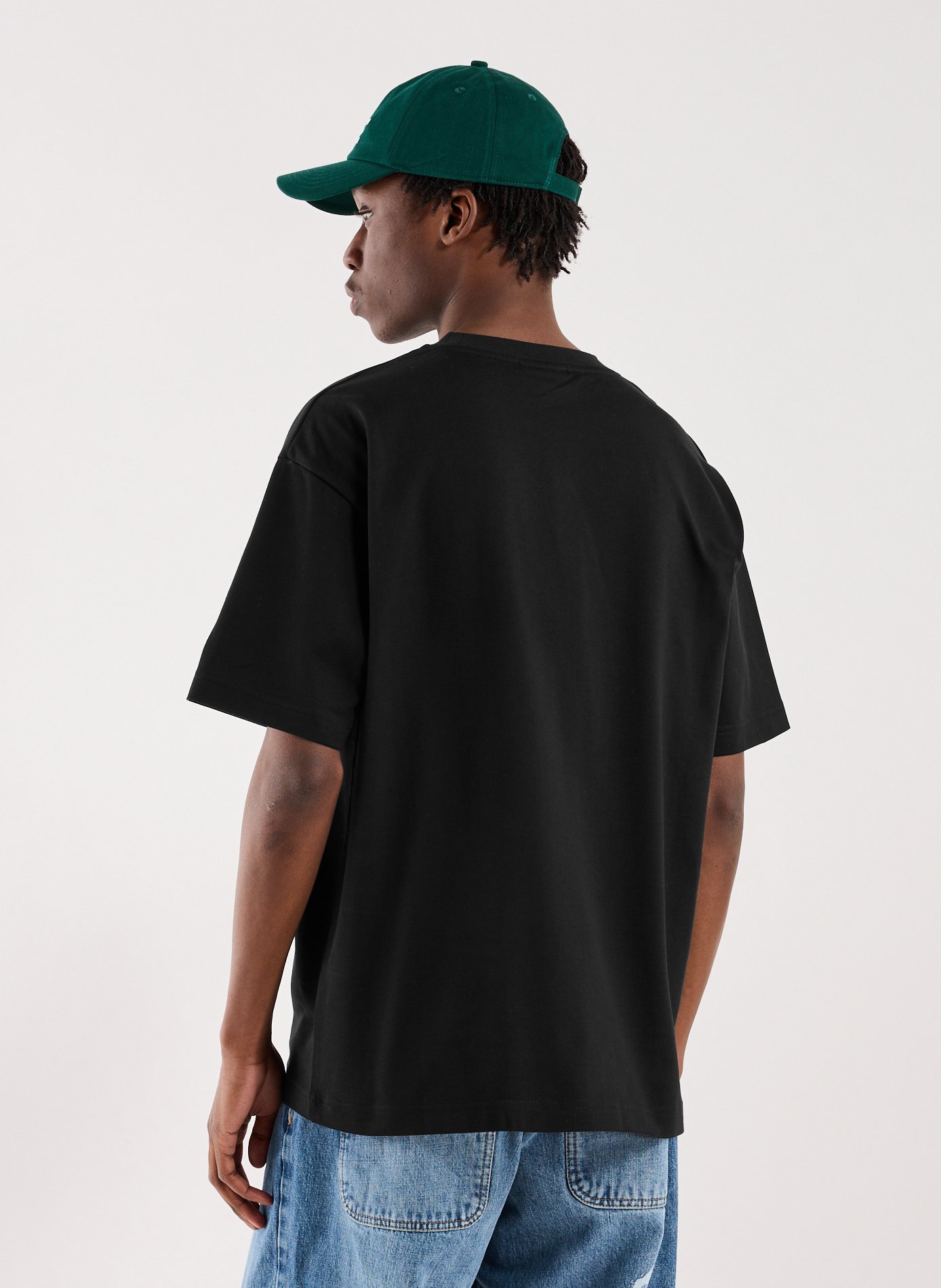 T-Shirt ample sérigraphié en coton DROLE DE MONSIEUR Noir