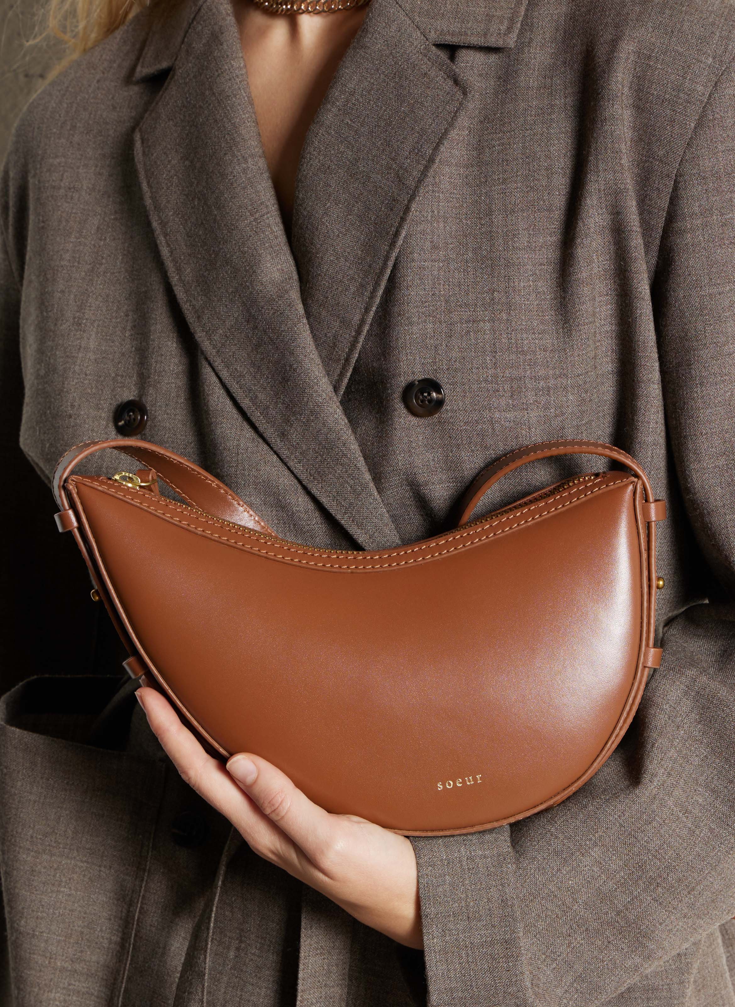 Mini sac à main en cuir Wino mini SOEUR Beige