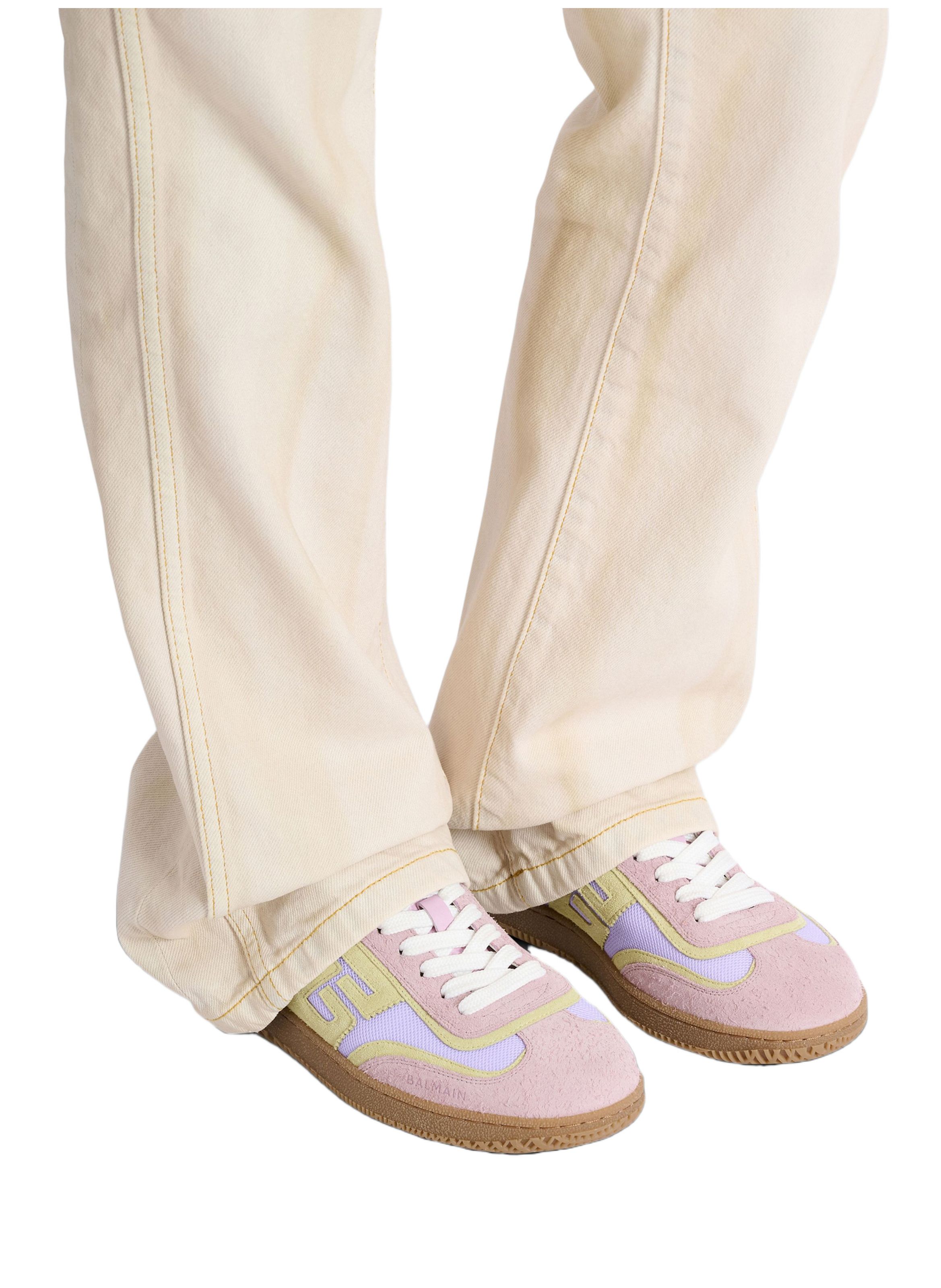 Baskets balmain swan en cuir suédé et mesh BALMAIN Violet