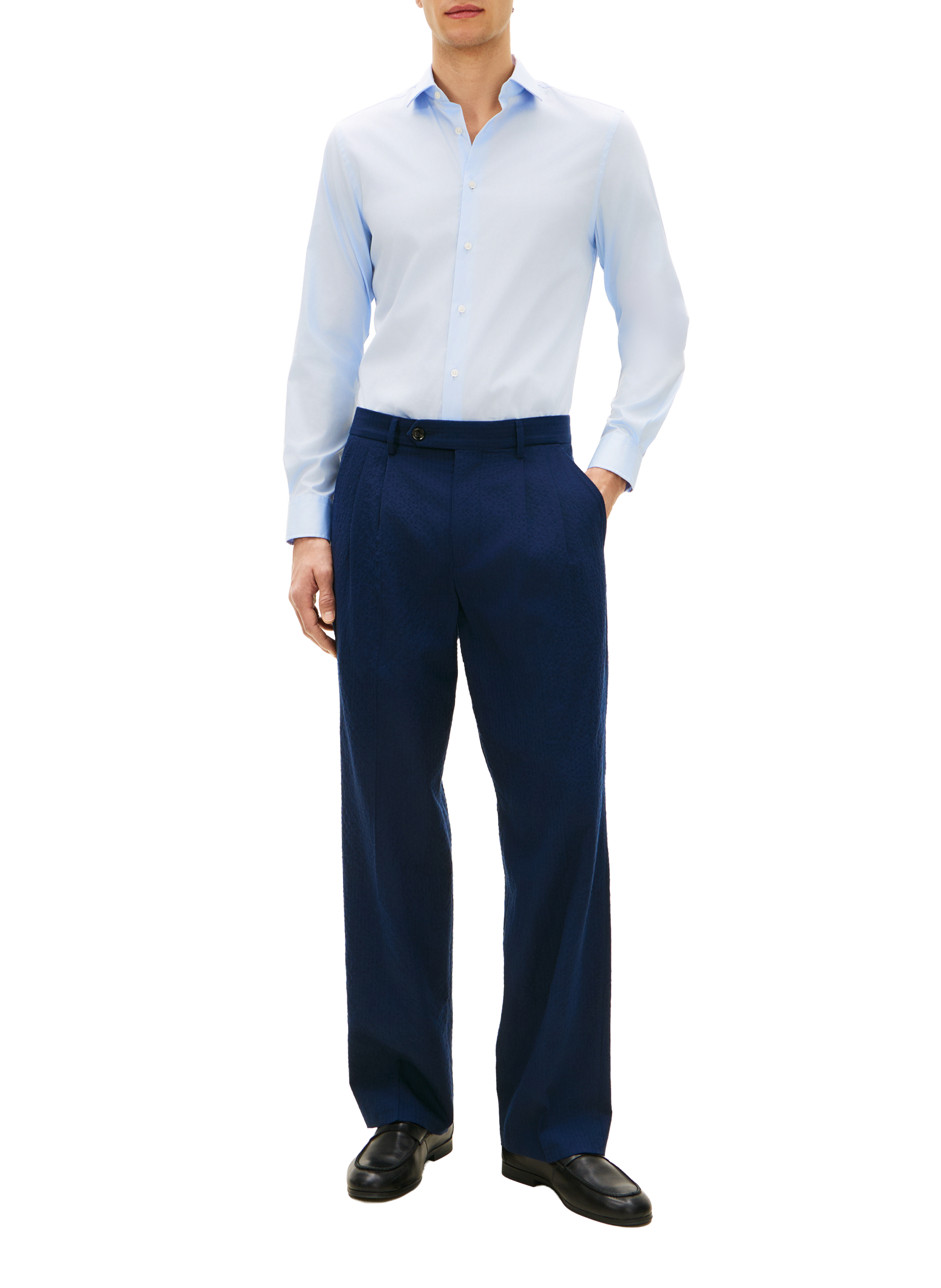 Straight cotton blend Shirt TOMMY HILFIGER Blue