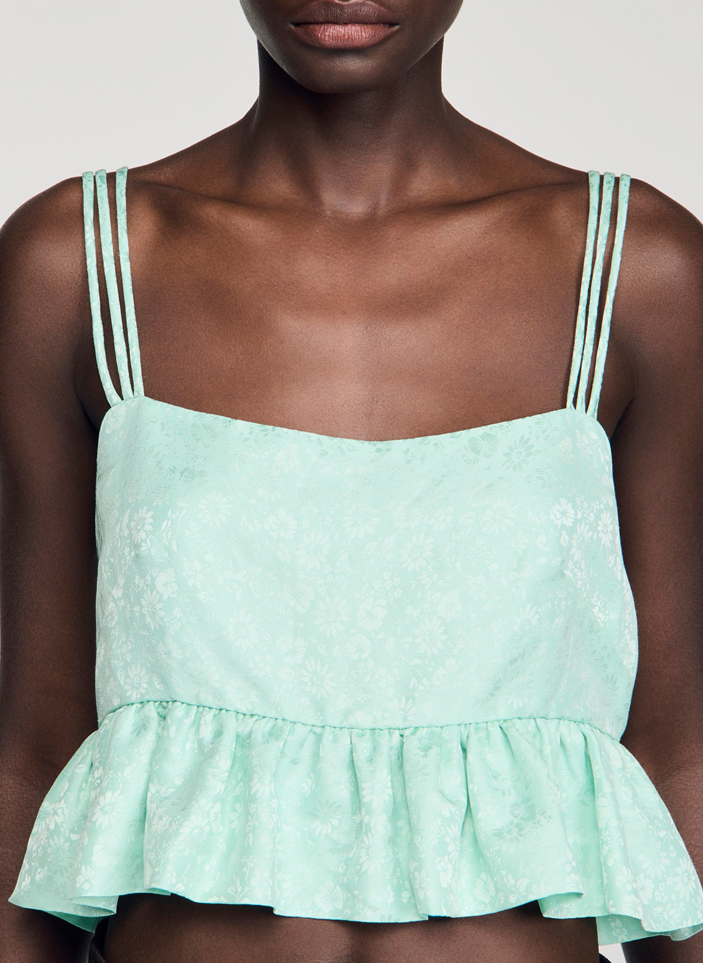 Top court jacquard SANDRO Vert