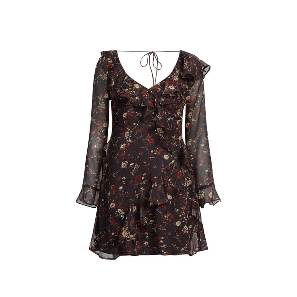 Robe courte imprimée à volants Tsflora Robe courte imprimée à volants Tsflora