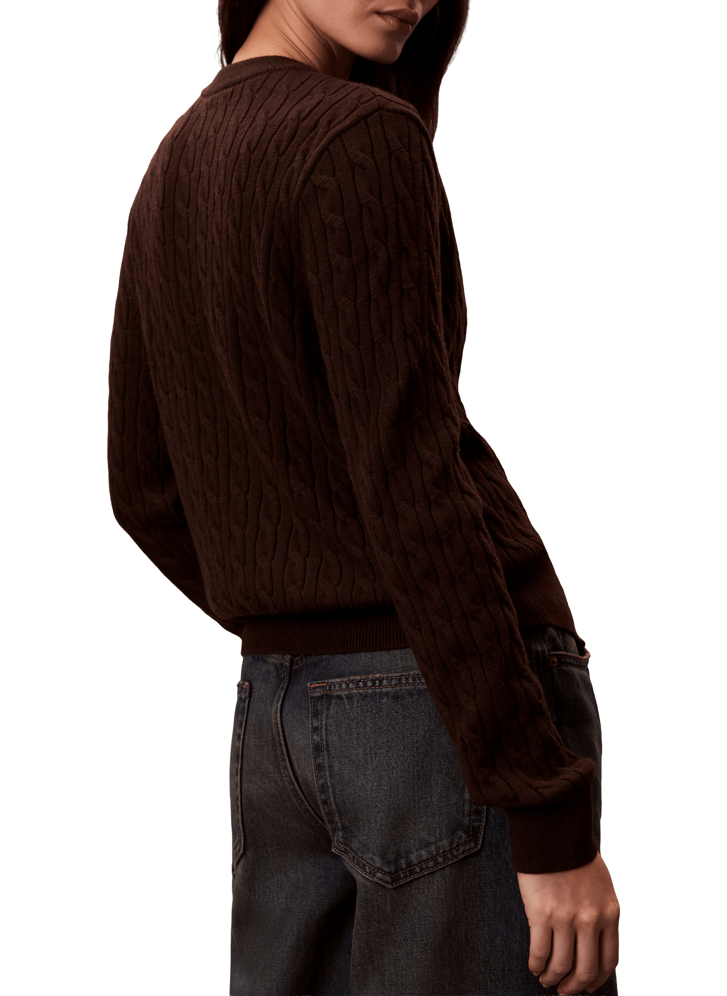 Ribbed wool blend cardigan CALVIN KLEIN Brown