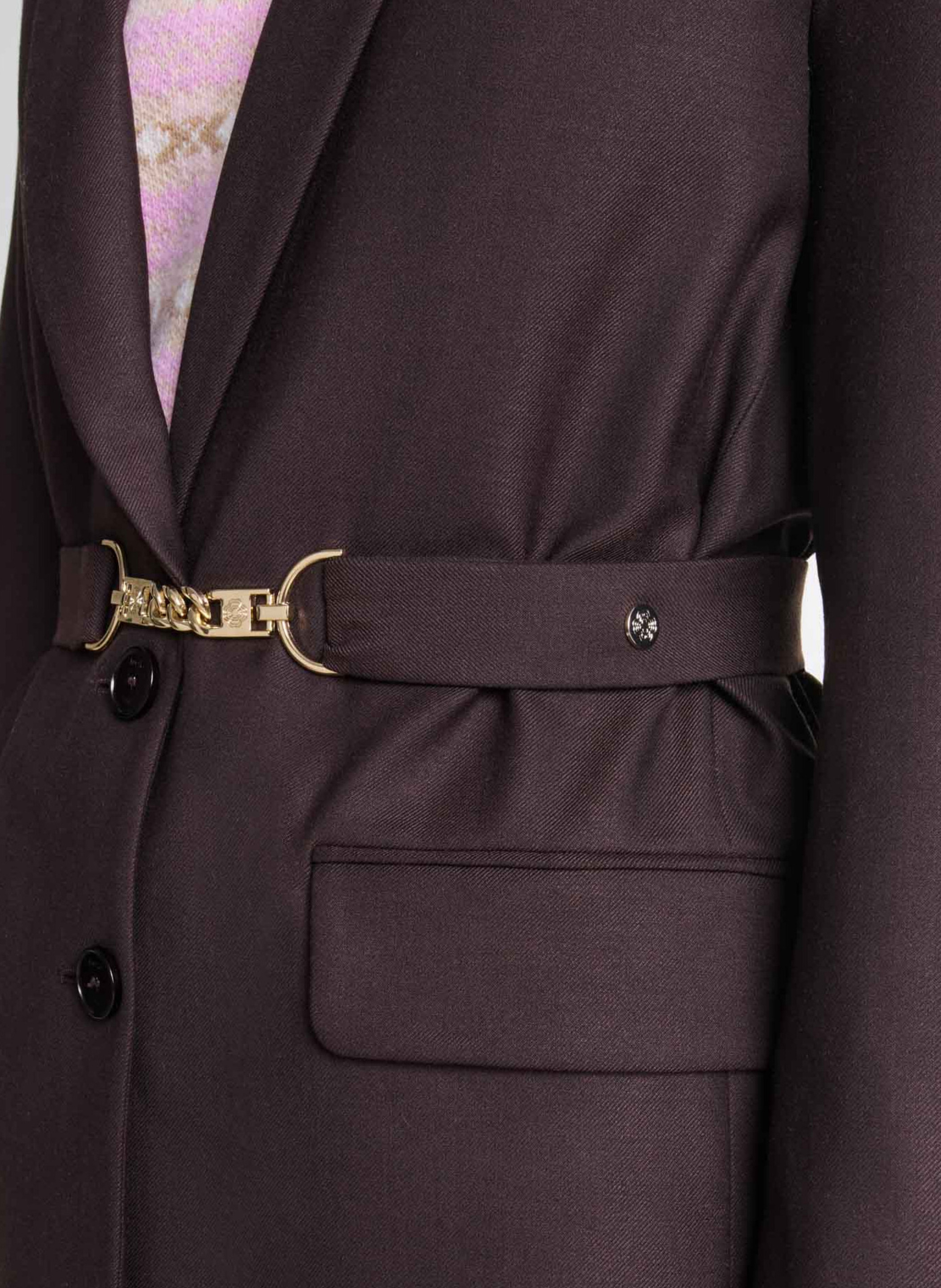 Veste tailleur droite MAJE Marron