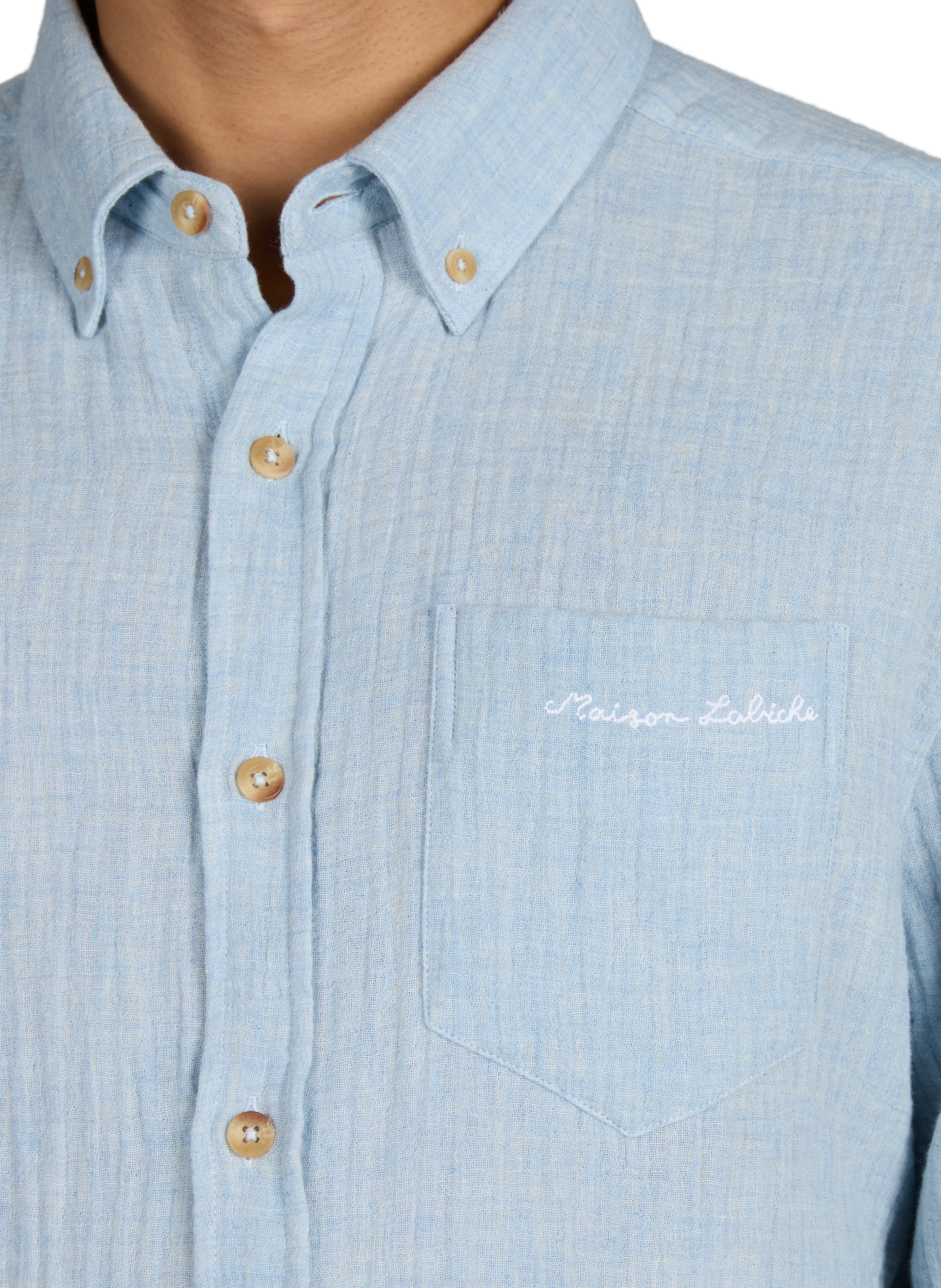 Bonne Graine organic cotton gauze shirt MAISON LABICHE Blue