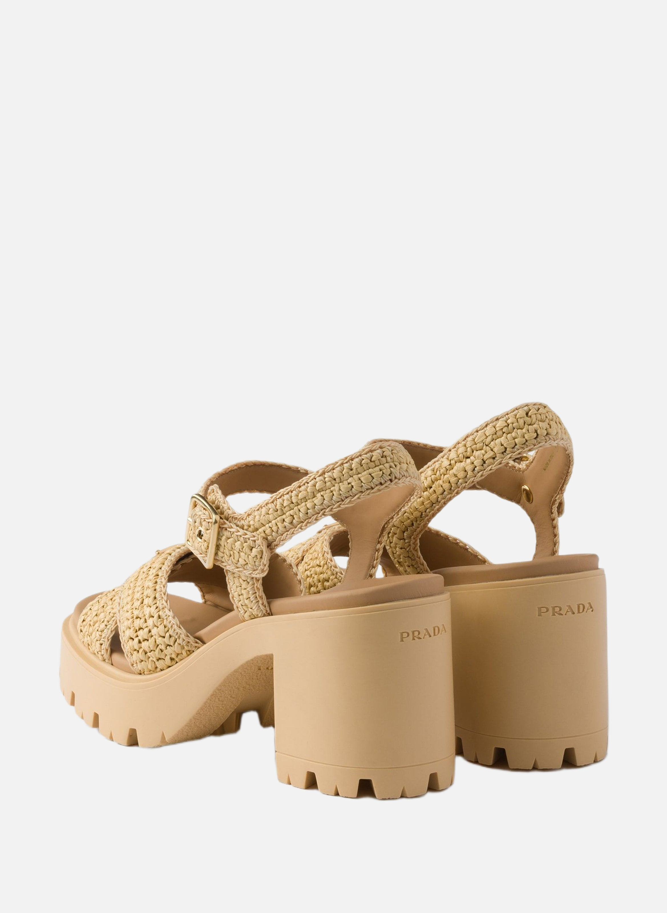 Sandales en crochet PRADA Beige