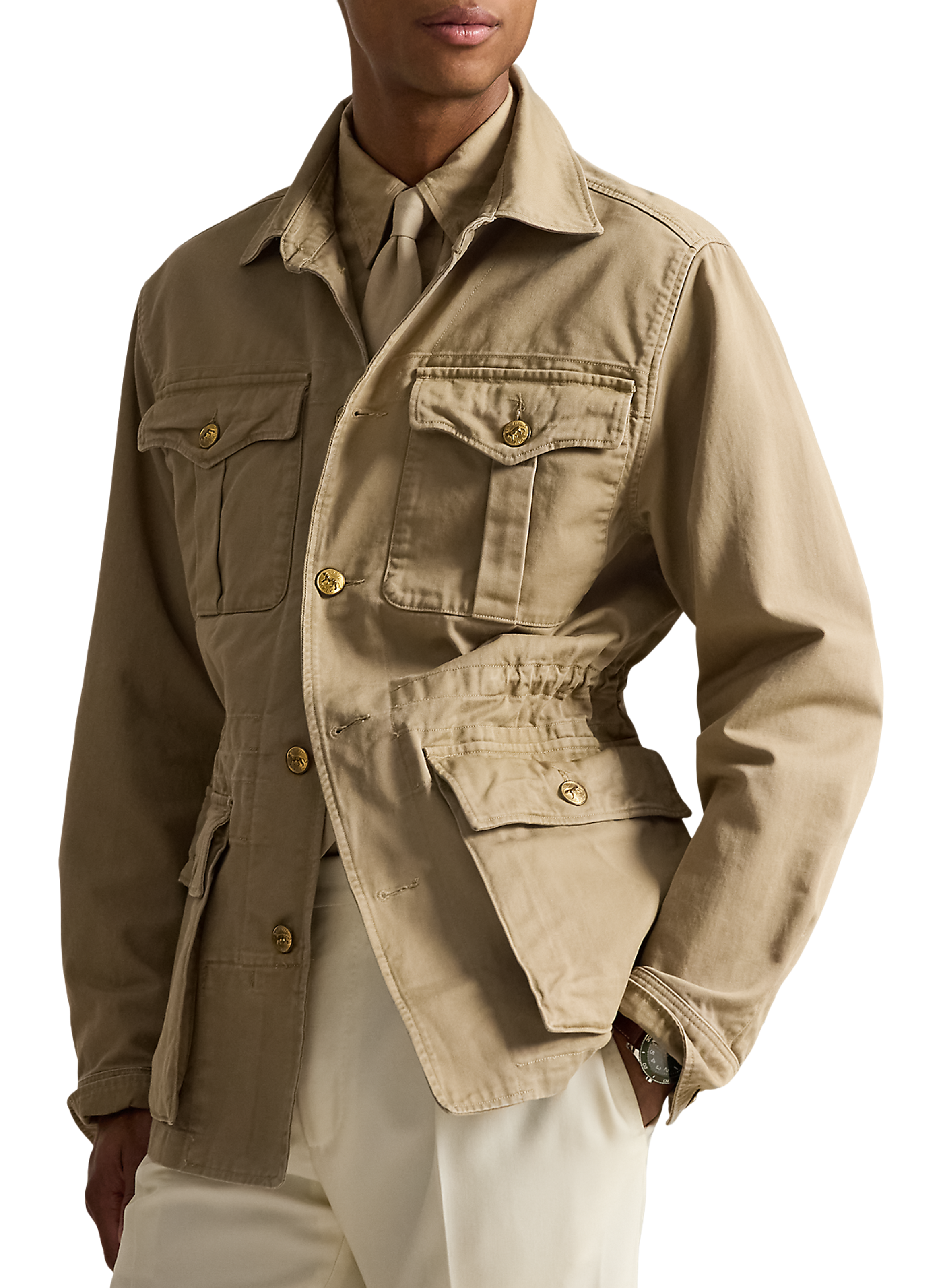Veste cintrée Utility en coton POLO RALPH LAUREN Beige
