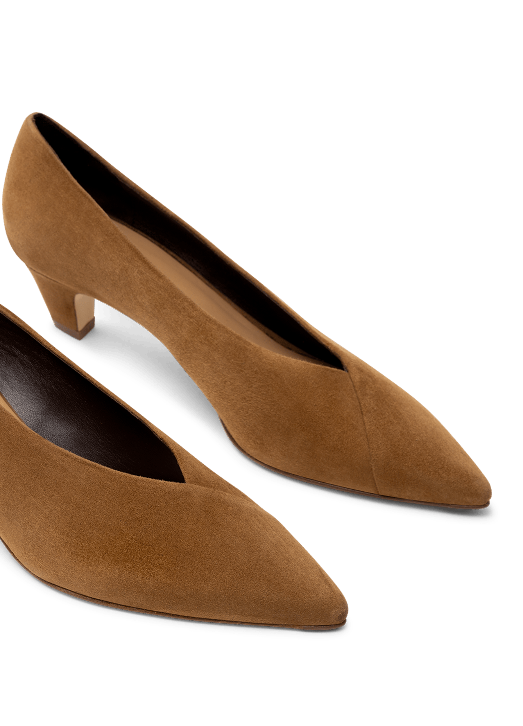 Escarpins casina en chevre velours PARALLELE Marron