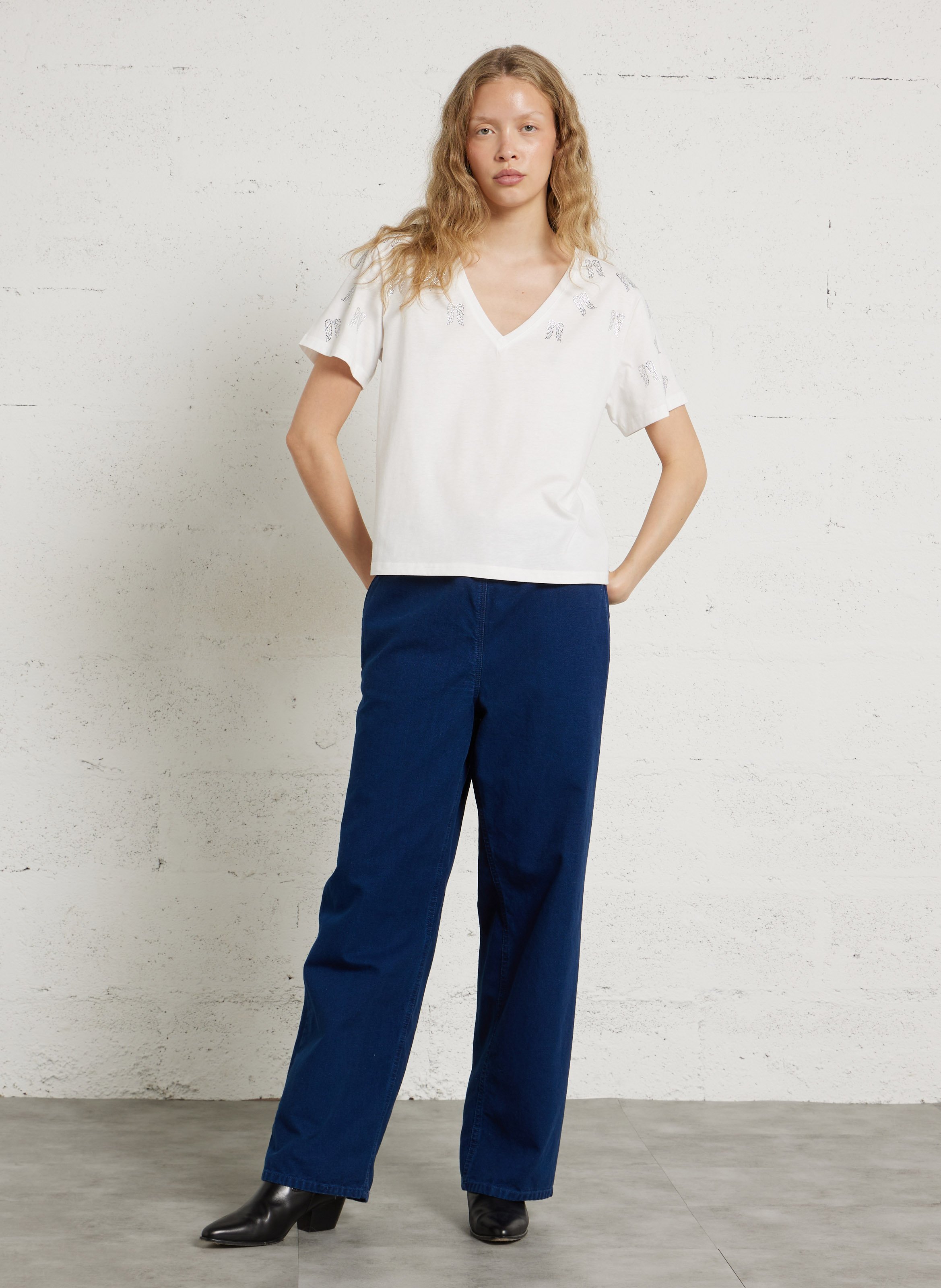 Pantalon droit en denim comow AMERICAN VINTAGE Bleu