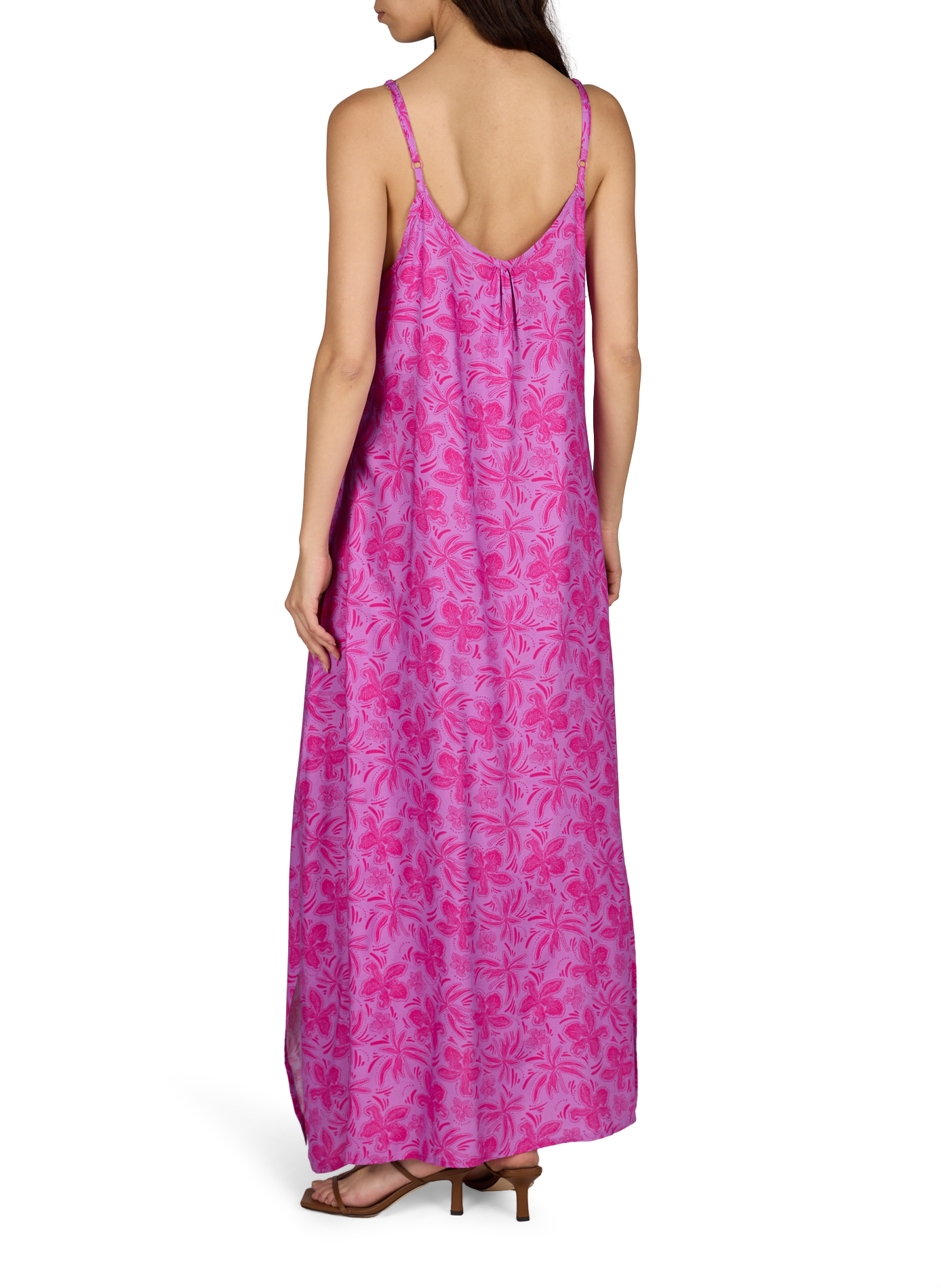 Robe longue à motif fleuri GRAIN DE SABLE Rose