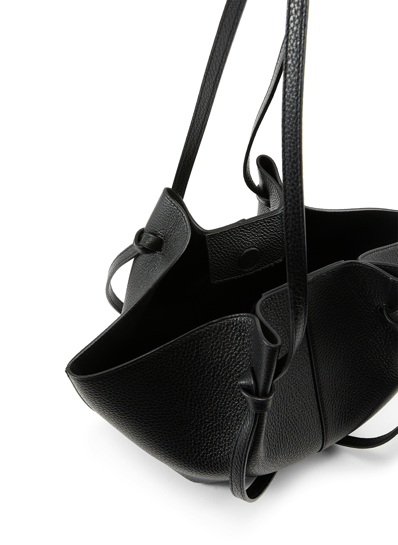 Schultertasche aus genarbtem Leder YUZEFI Schwarz