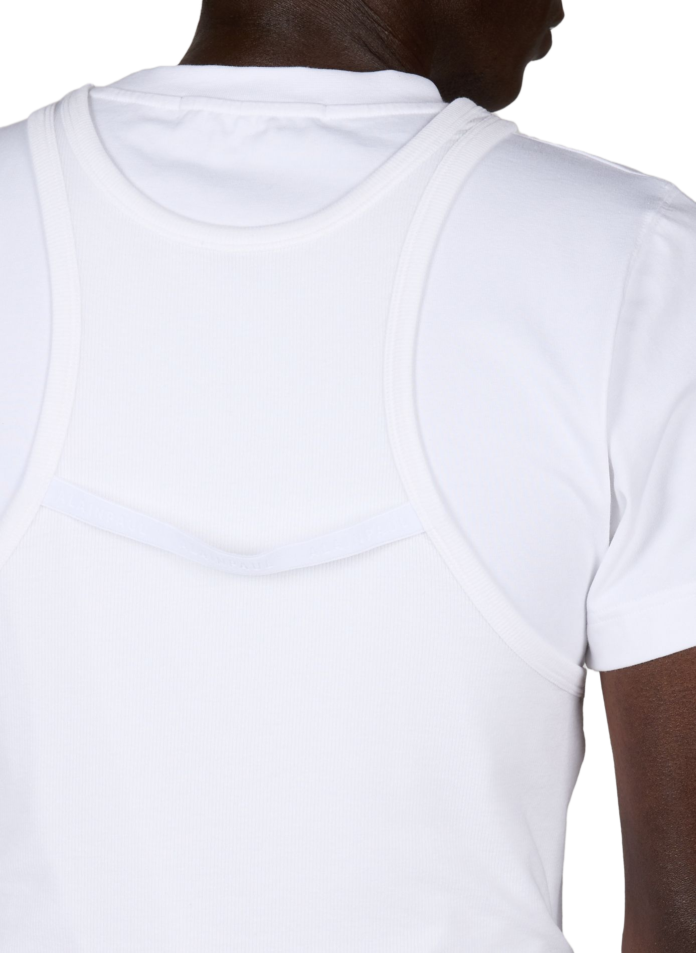 T-shirt doublé débardeur en coton mélangé ALAINPAUL Blanc