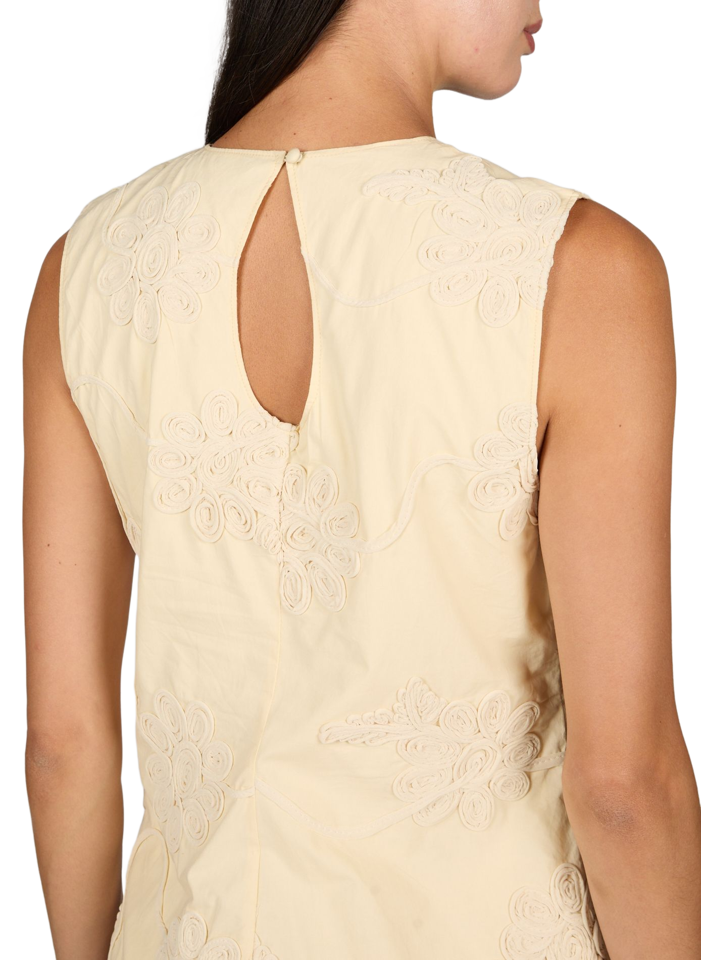 Short floral cotton dress ROTATE Yellow