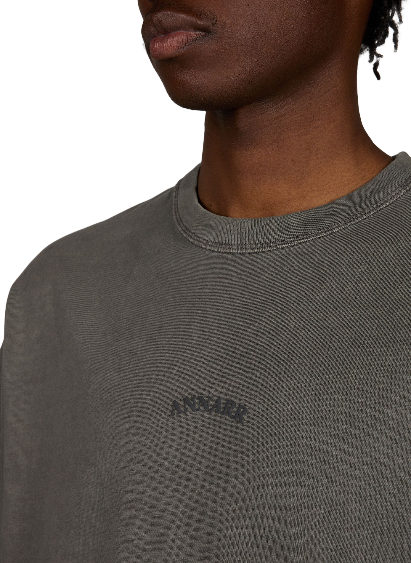 Cotton T-shirt with printed back ANNARR Grey