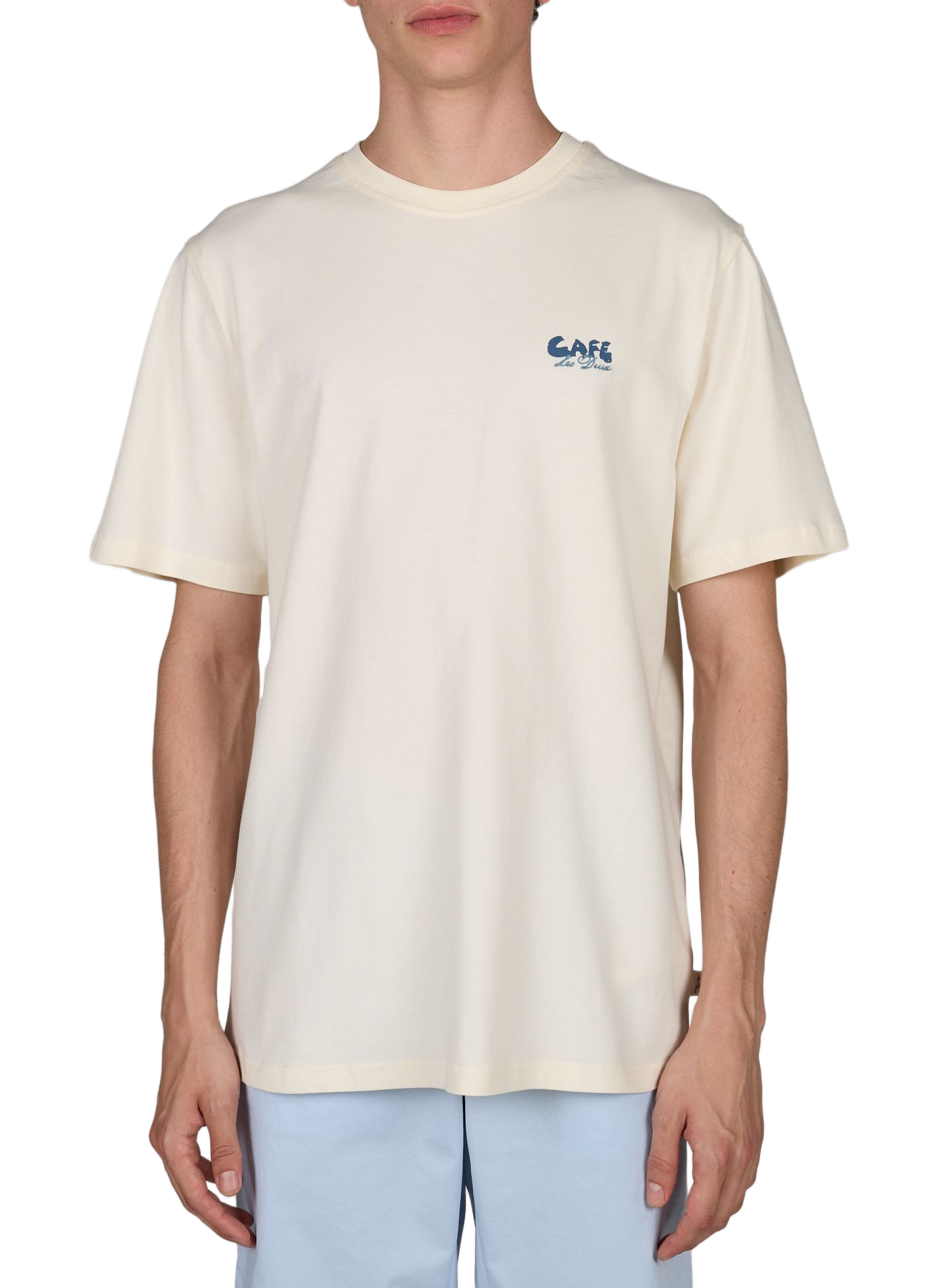 T-shirt droit imprimé à broderies en coton LES DEUX Blanc
