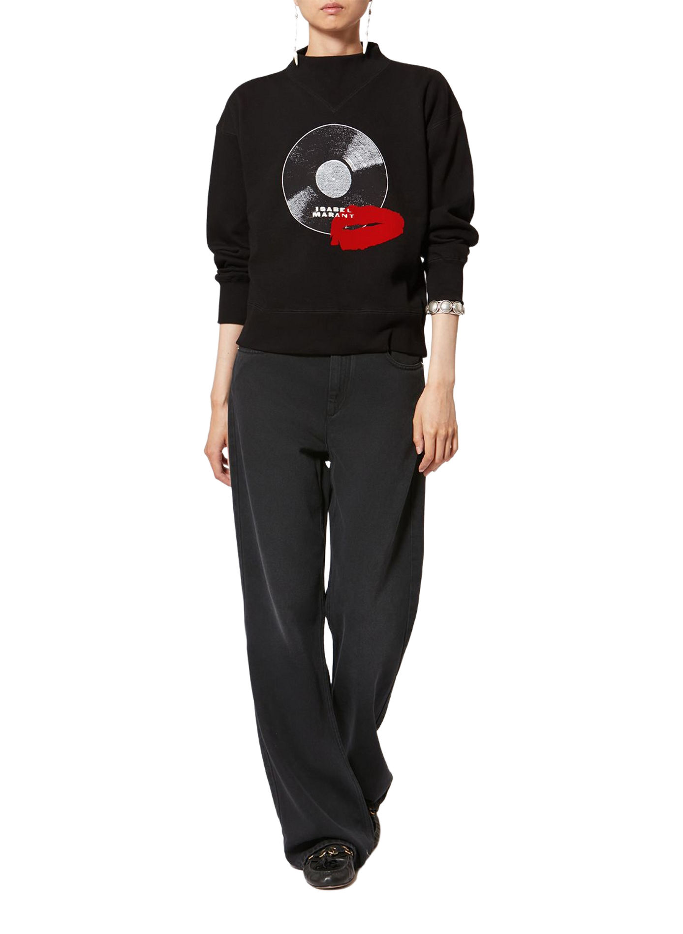 Sweat Mylan imprimé en coton ISABEL MARANT Schwarz