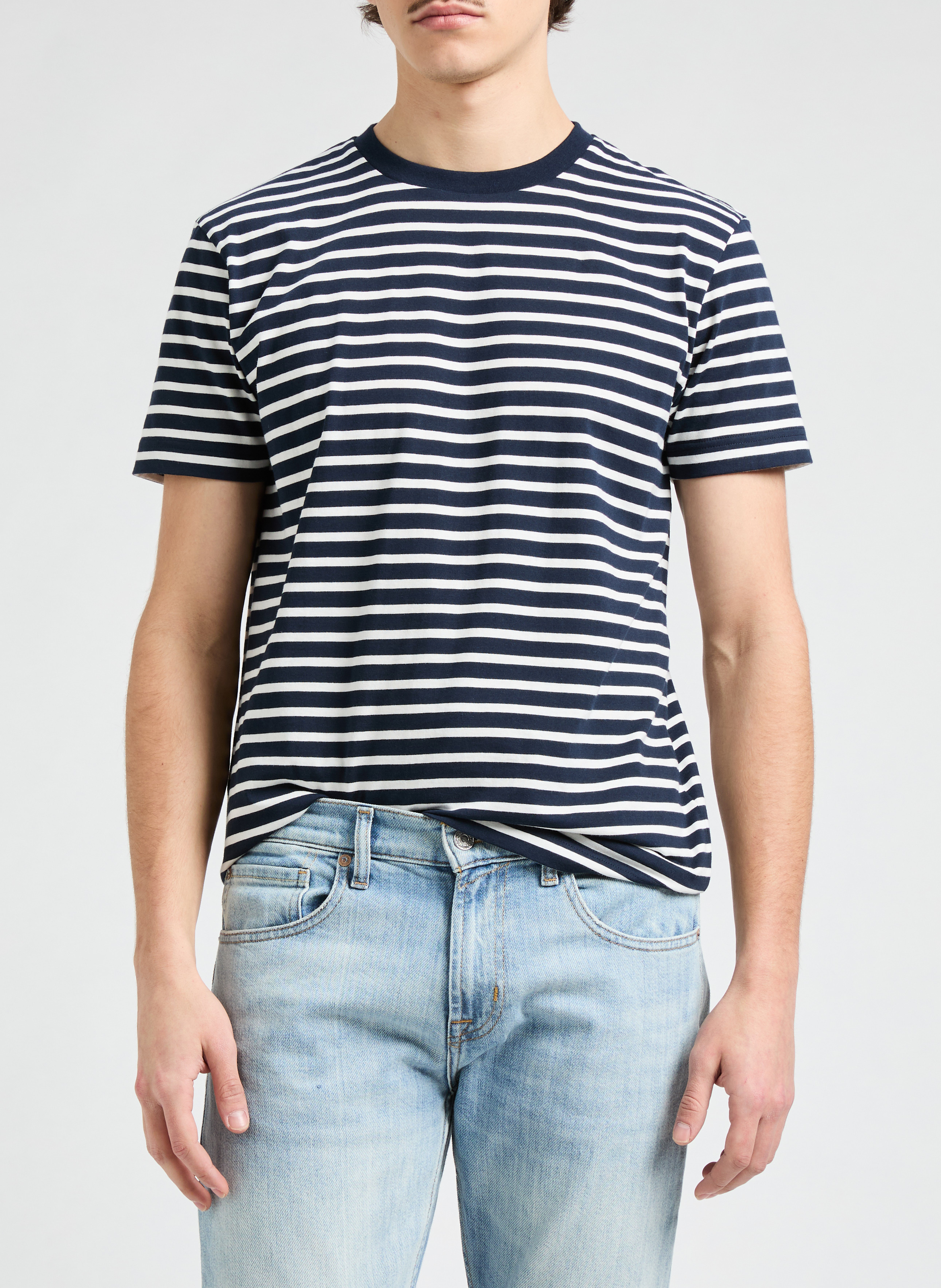 T-shirt à rayures AU PRINTEMPS PARIS Bleu