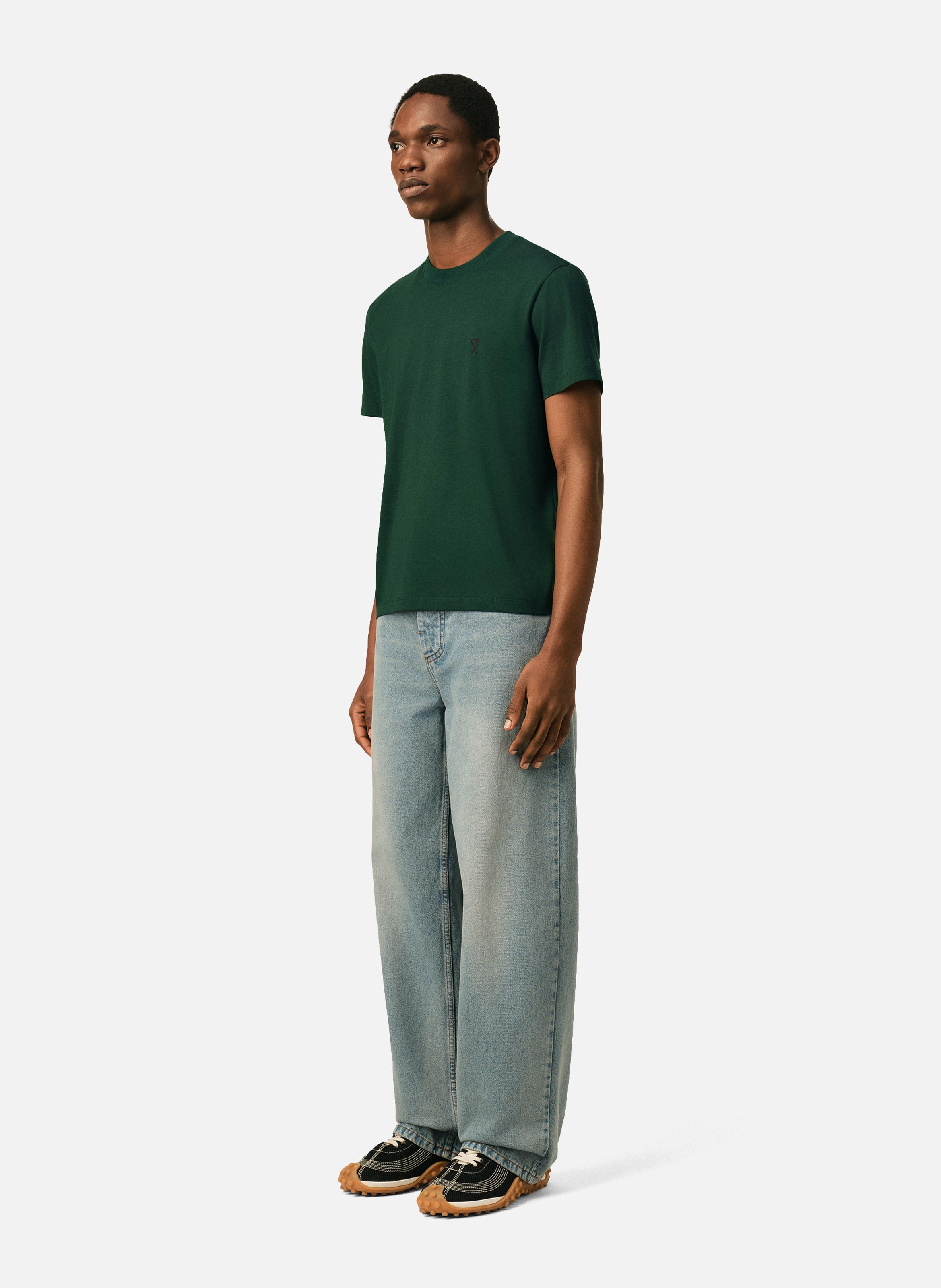 T-shirt ami de coeur en coton AMI PARIS Vert