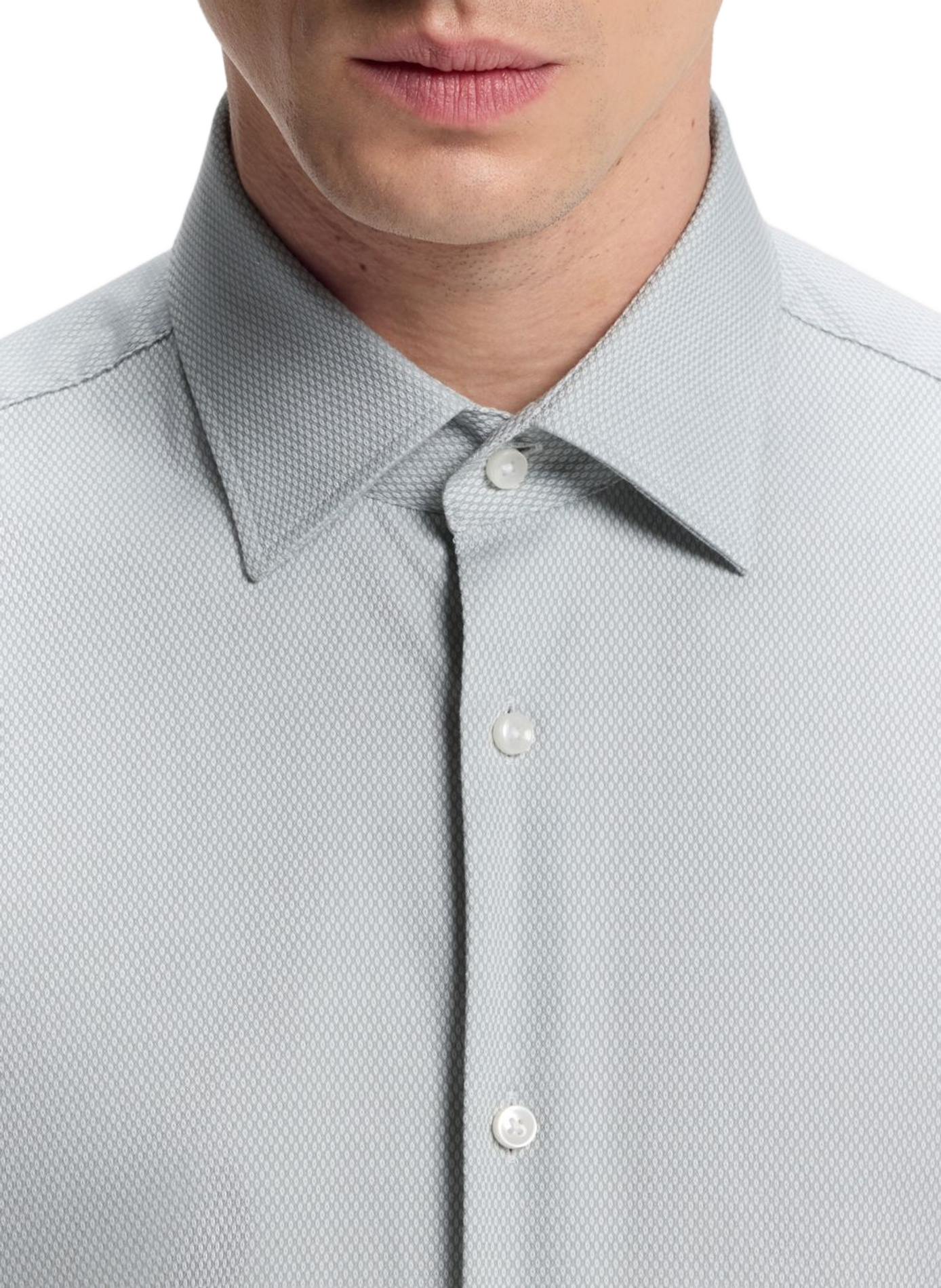 Camisa de manga larga de ratier de algodón BOSS Verde