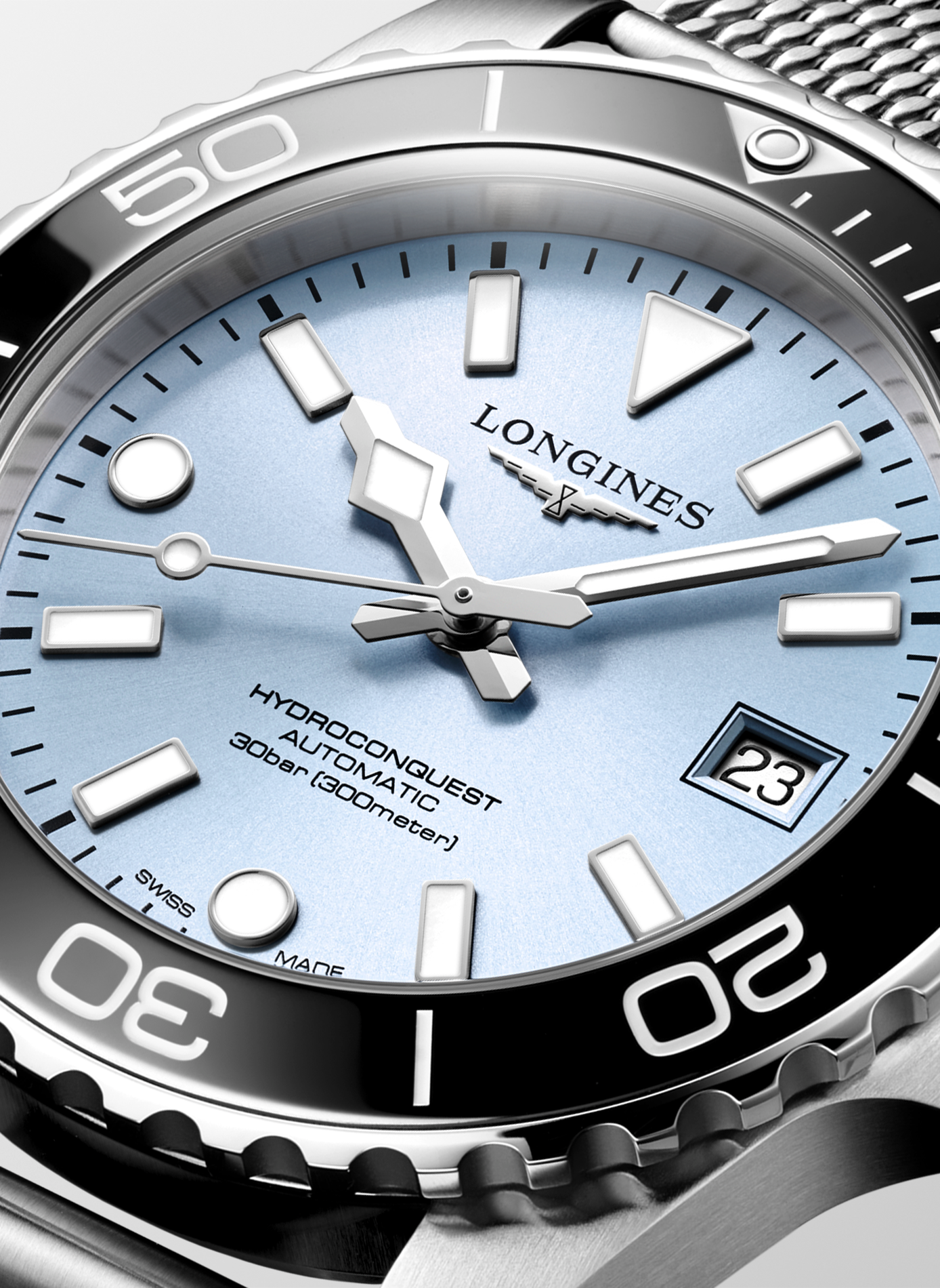 Montre automatique HydroConquest en acier inoxydable LONGINES Bleu
