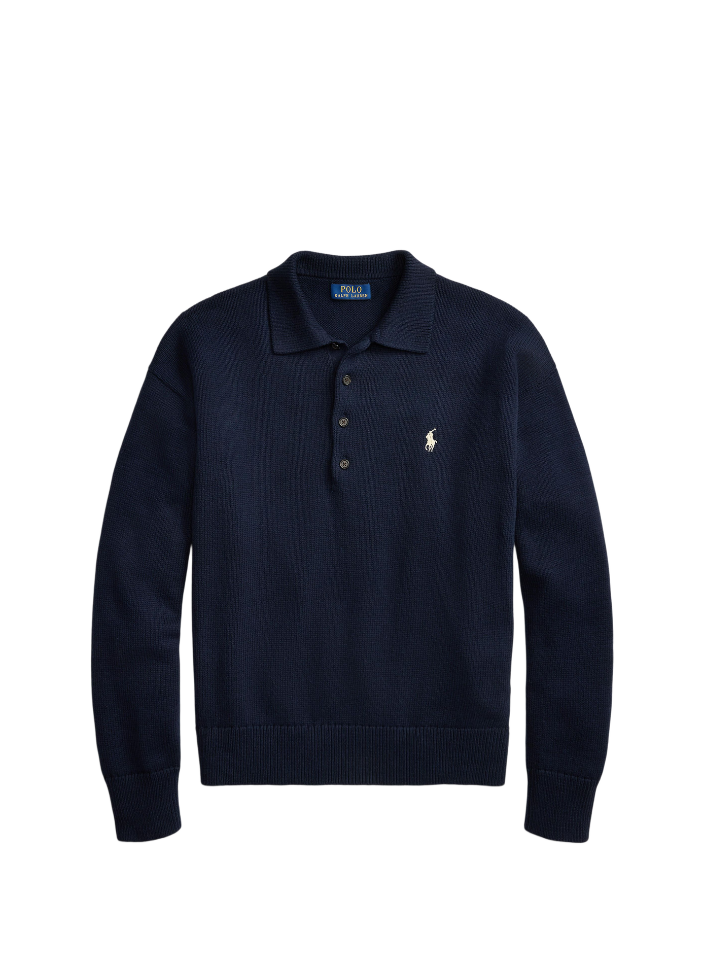 Straight fit polo-neck sweater with American flag in cotton POLO RALPH LAUREN Blue