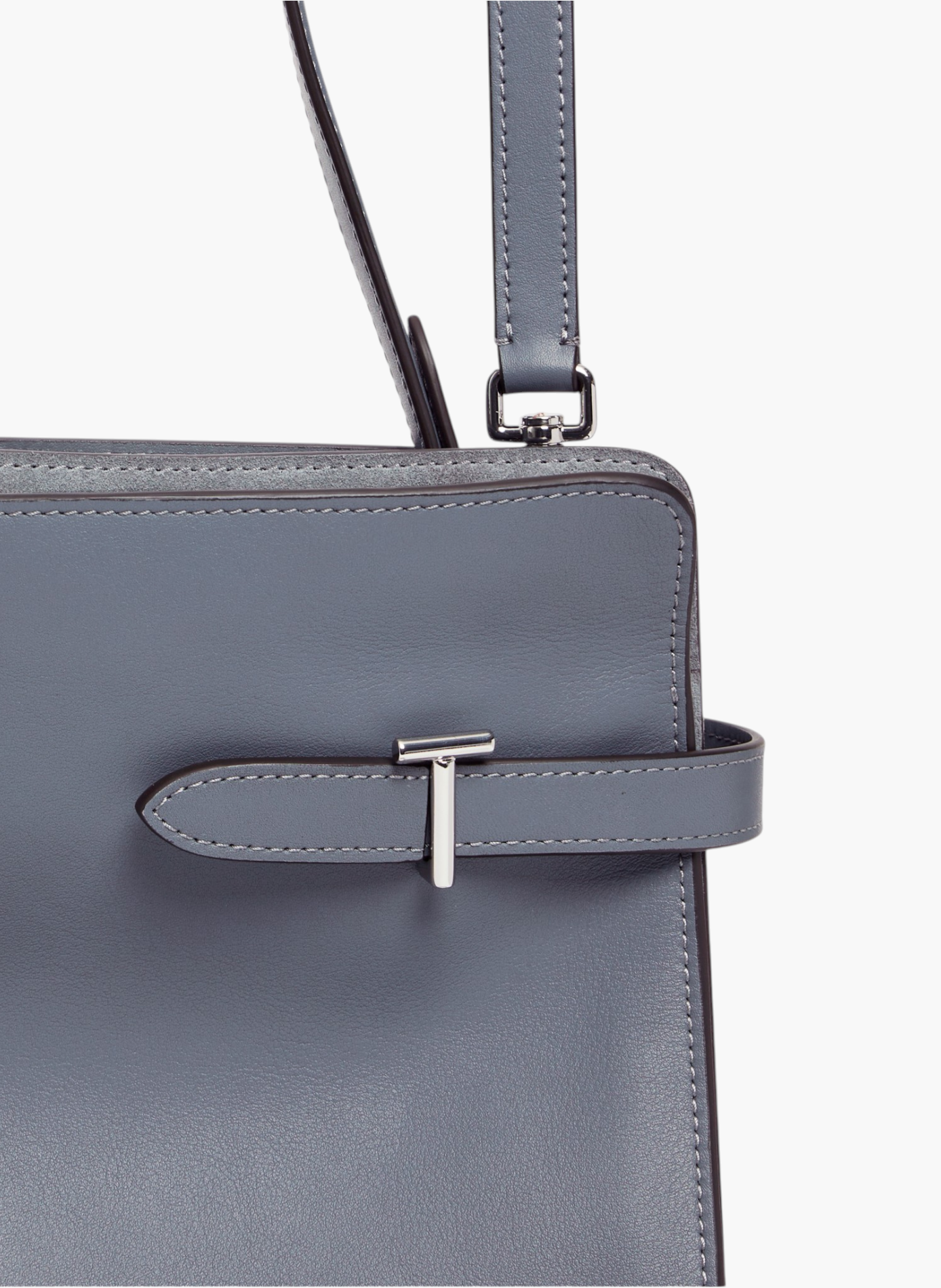 Sac porté épaule grand modèle emie en cuir lisse et nubuck LE TANNEUR Bleu