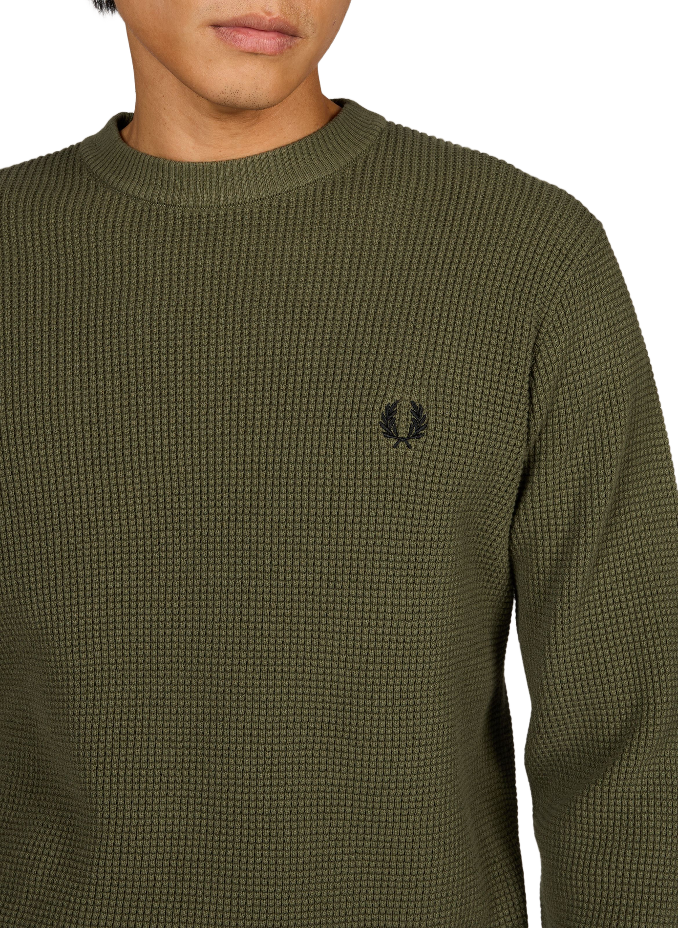 Geprägter Baumwollpullover FRED PERRY Grun