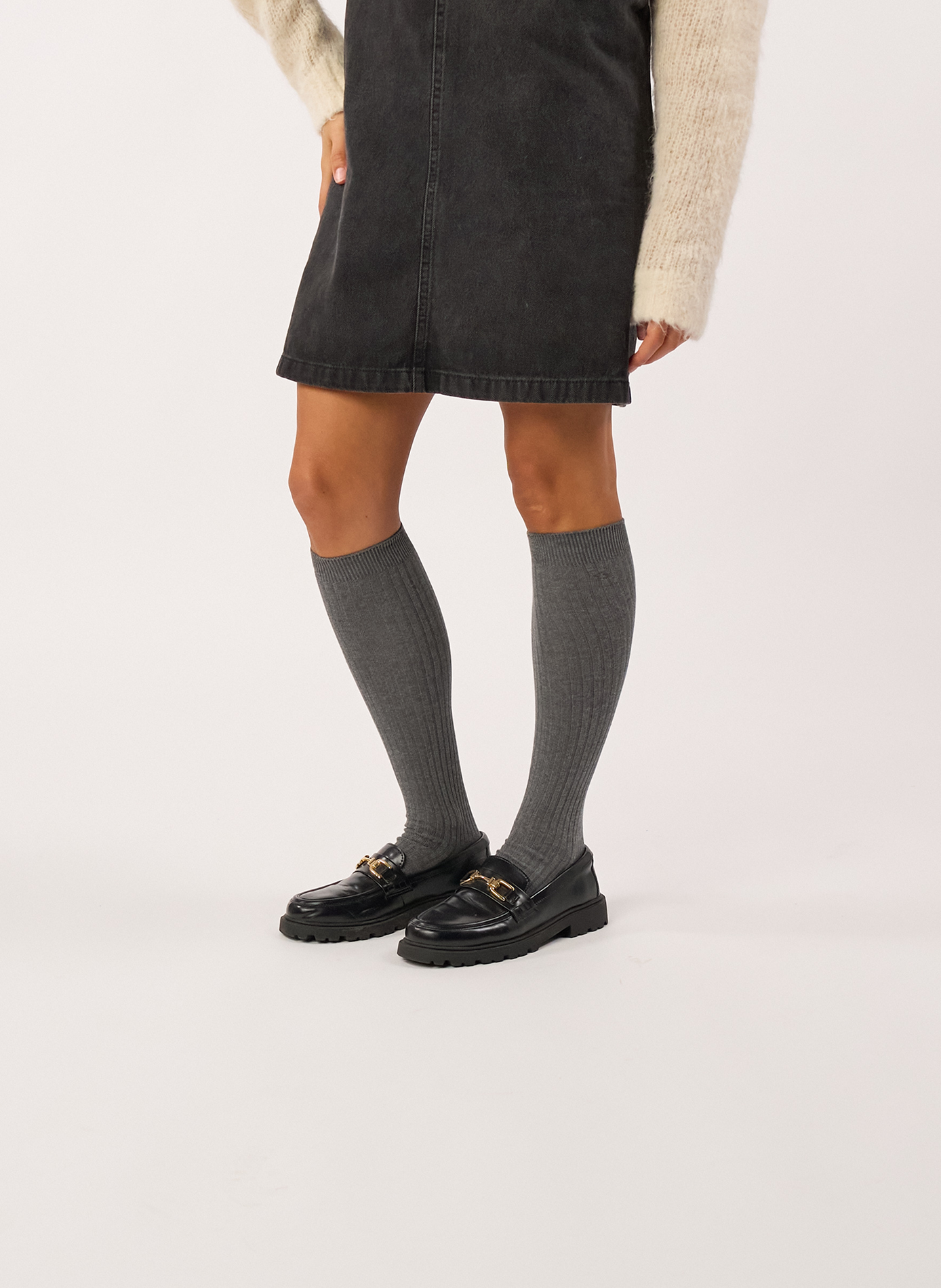 Chaussettes en coton peigné hautes BILLYBELT Gris