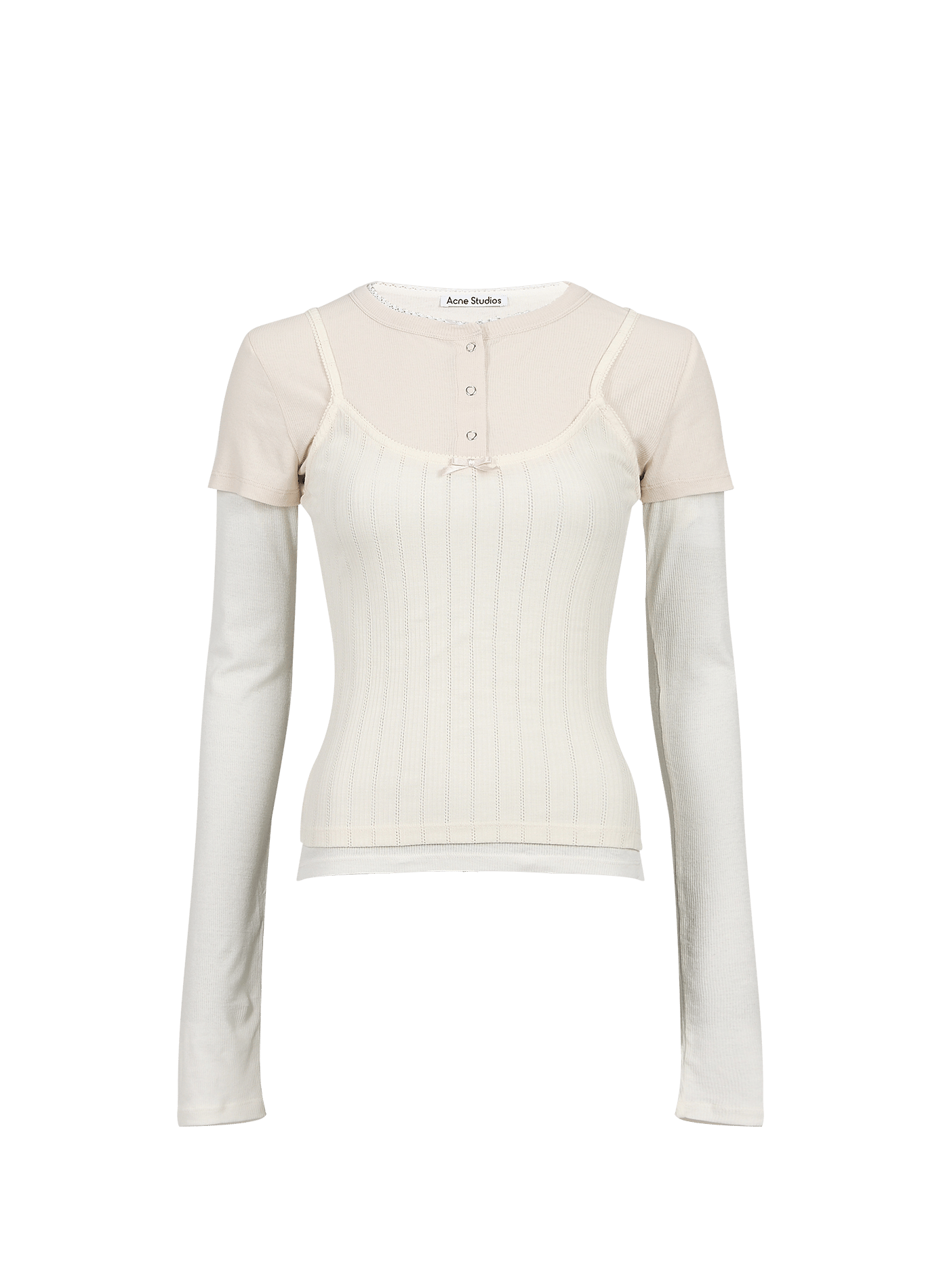Layered top round neck ACNE STUDIOS White