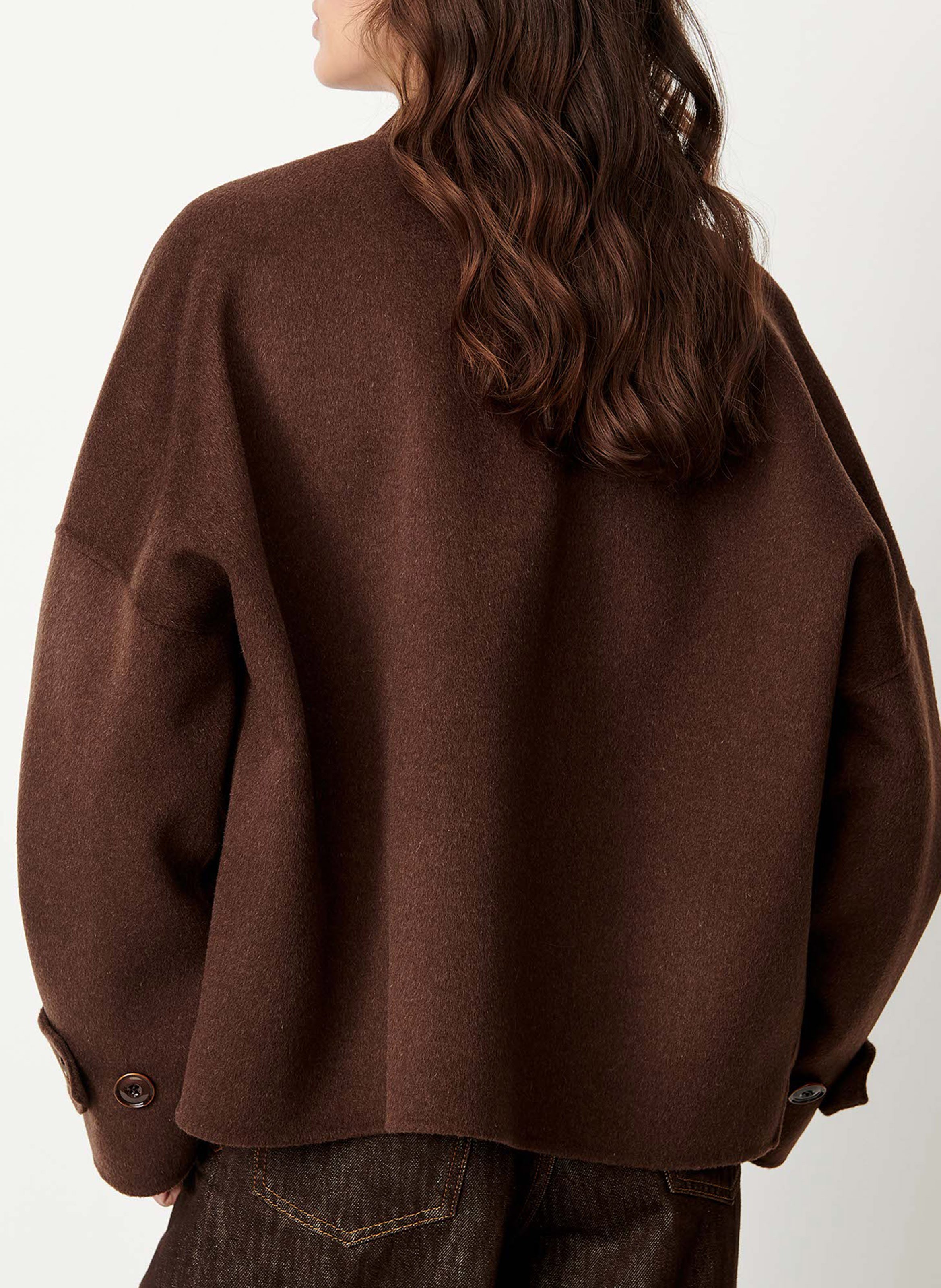 Veste droite en laine mélangée yalespring SESSUN Marron