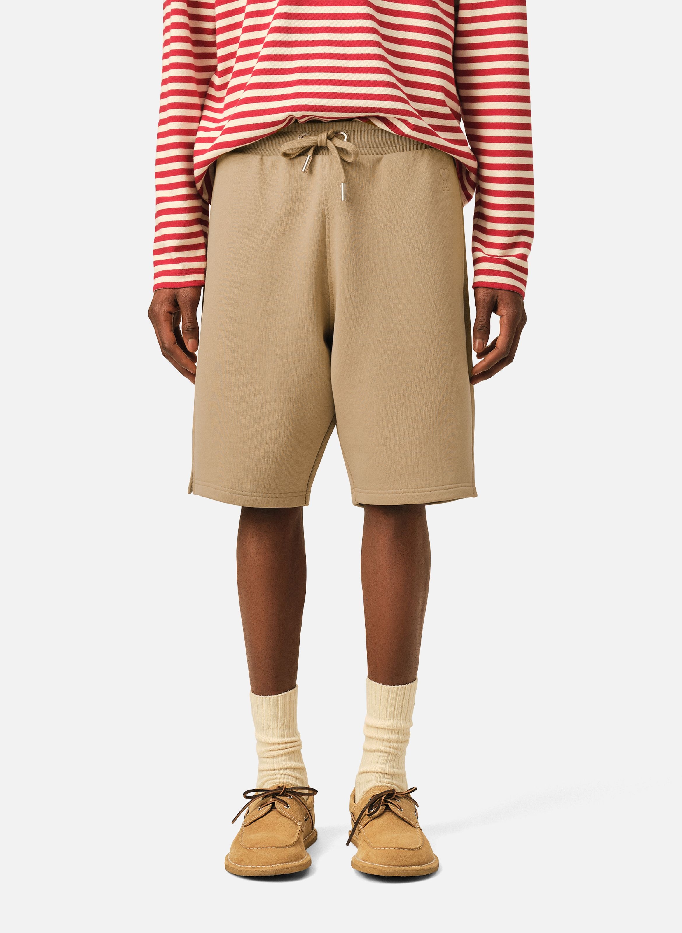 Short en coton ami de coeur embossé AMI PARIS Beige
