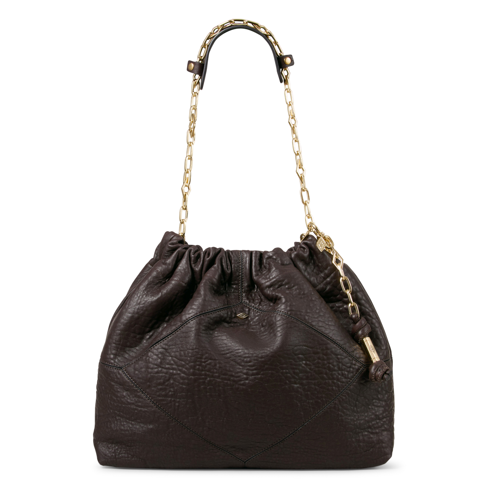 Schoudertas met ketting van leer, June Tote. BA&SH Bruin