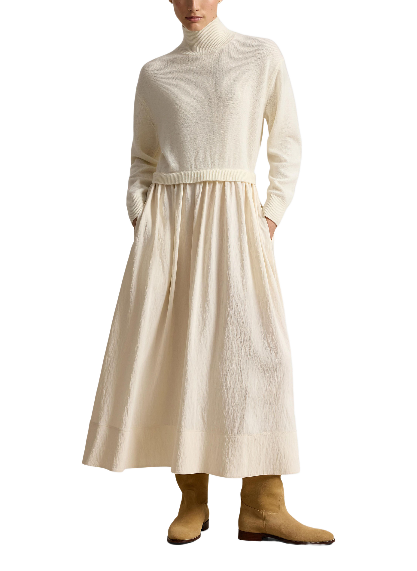 Weites langes Wollkleid POLO RALPH LAUREN Beige