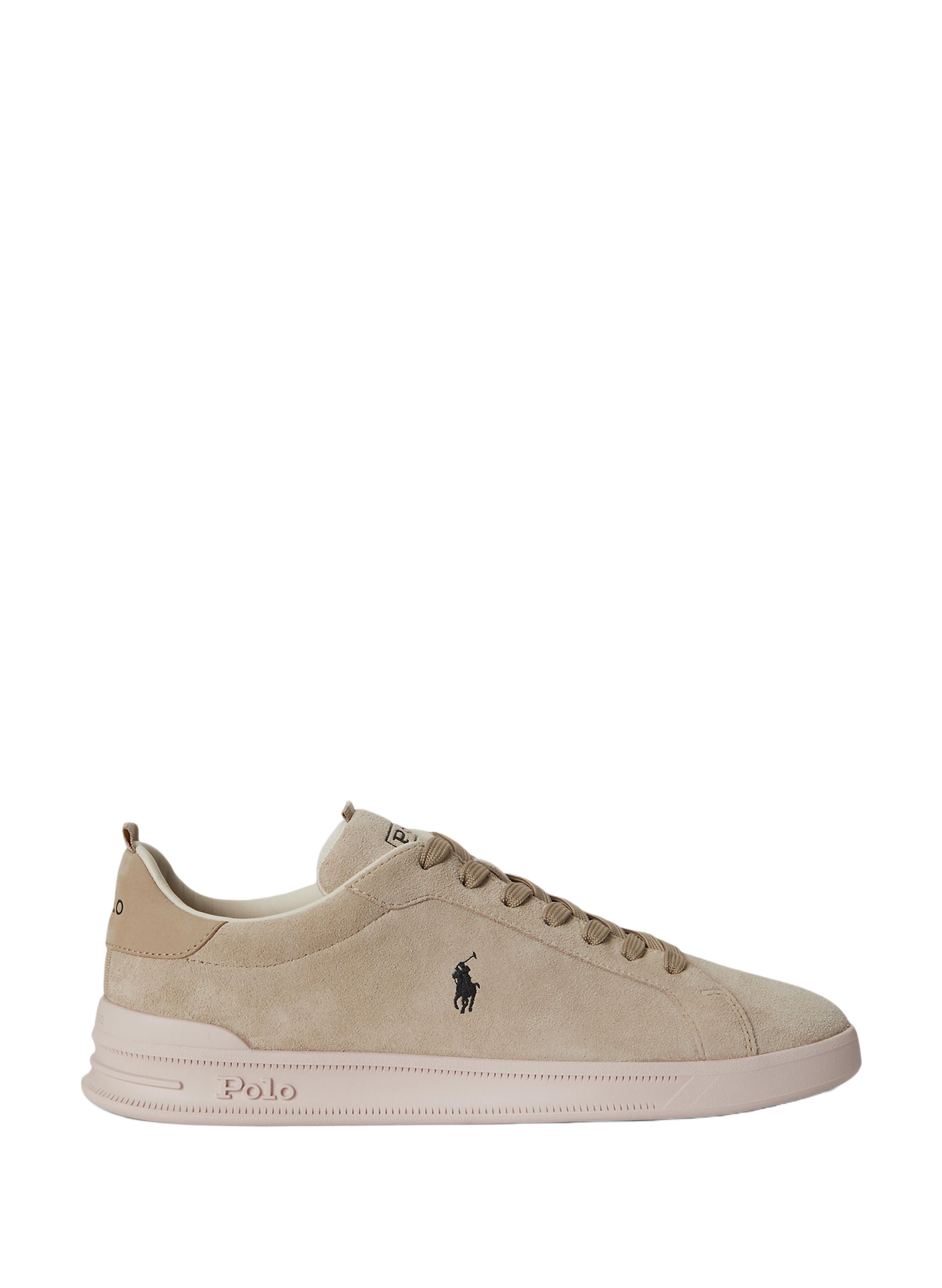 Baskets basses à lacets en cuir mélangé POLO RALPH LAUREN Beige